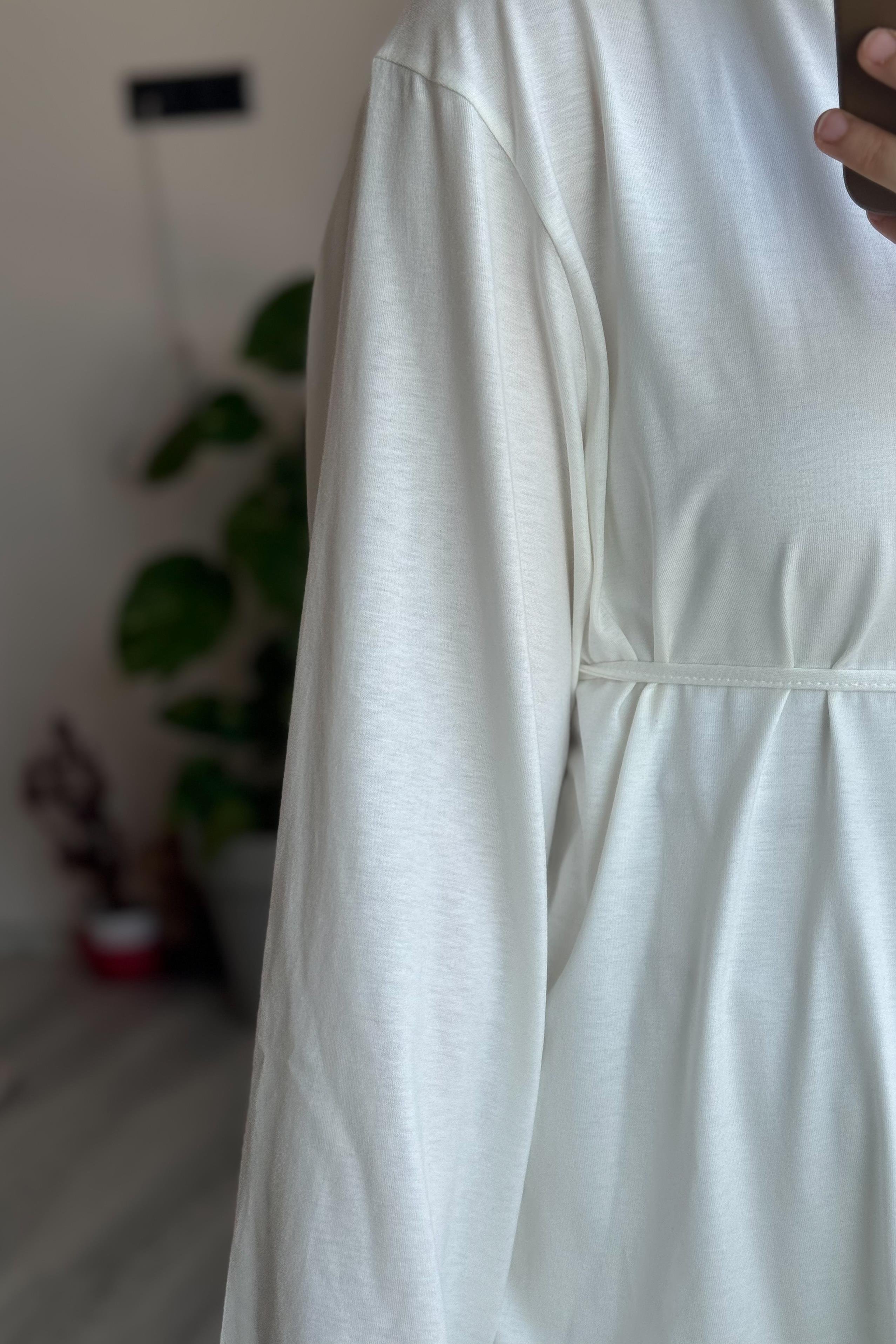 ANDE TESETTÜR, Basic Uzun Tişört, Basic Uzun Tişört - Beyaz