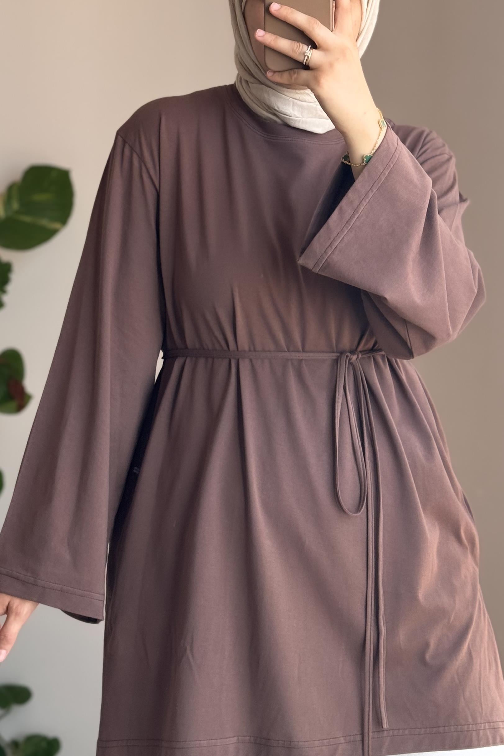 ANDE TESETTÜR, Basic Uzun Tişört, Basic Uzun Tişört - Kahve