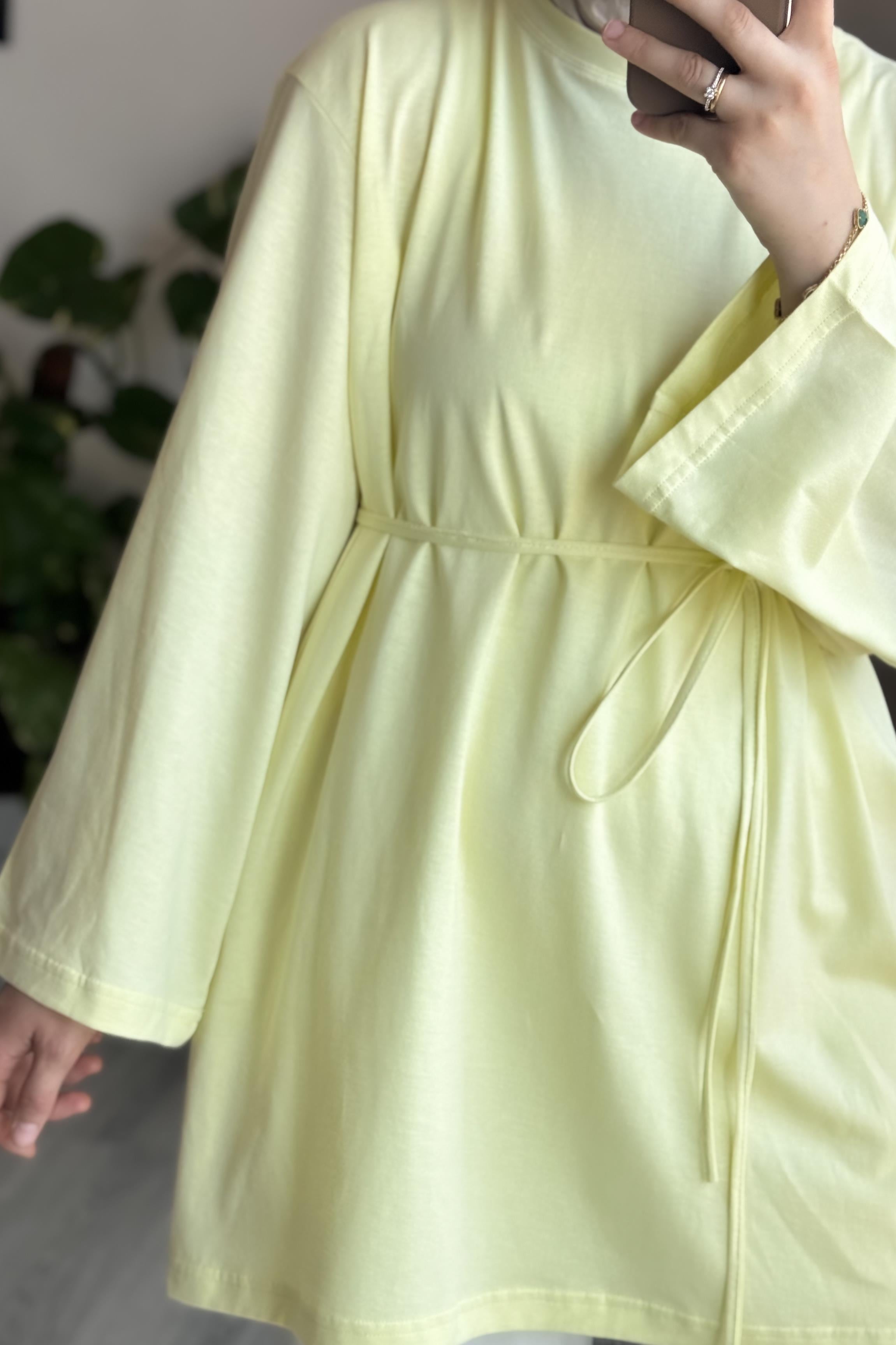 ANDE TESETTÜR, Basic Uzun Tişört, Basic Uzun Tişört - Sarı