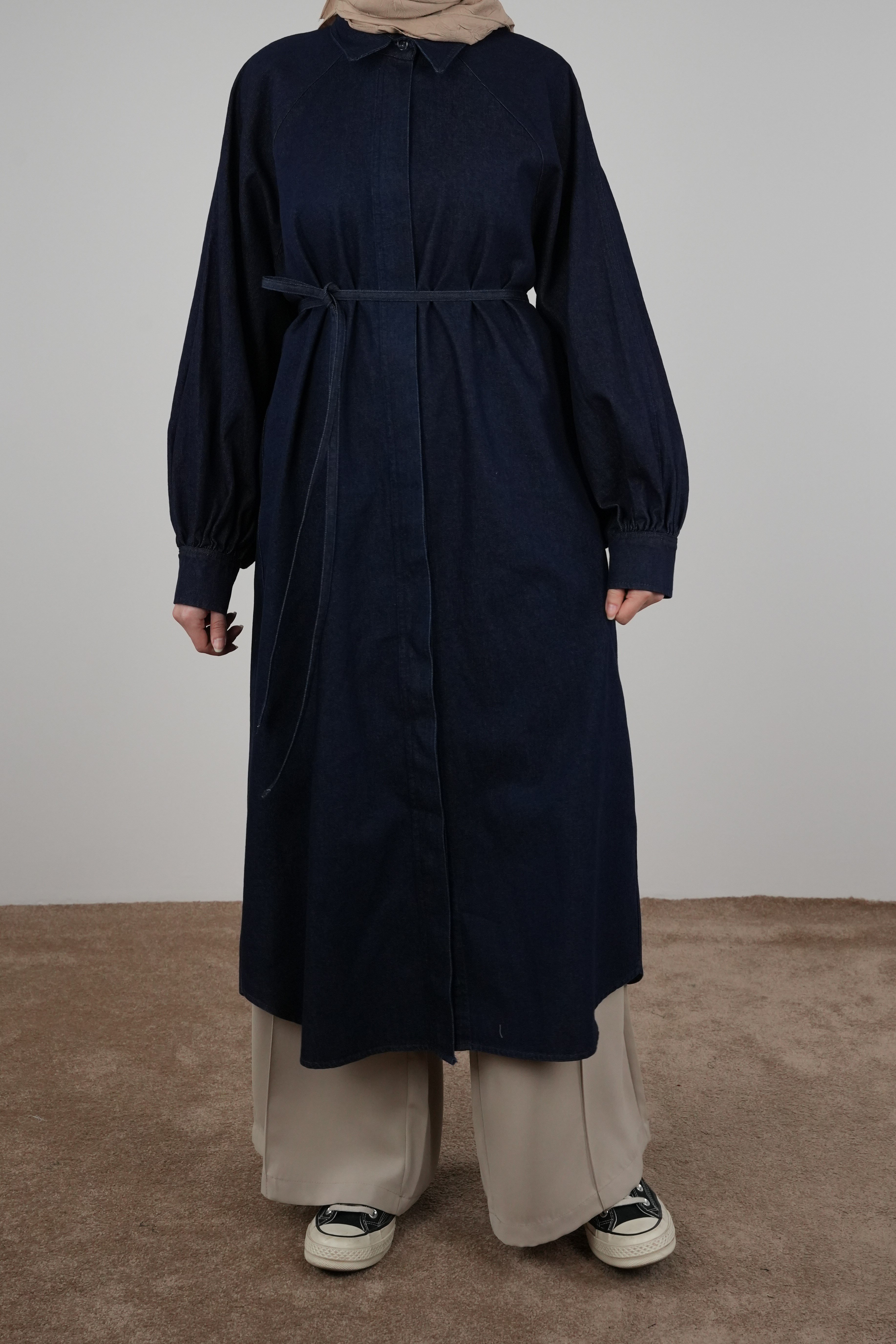 Ande Tesettür, Classic Denim Tunik, Classic Denim Tunik - Mavi