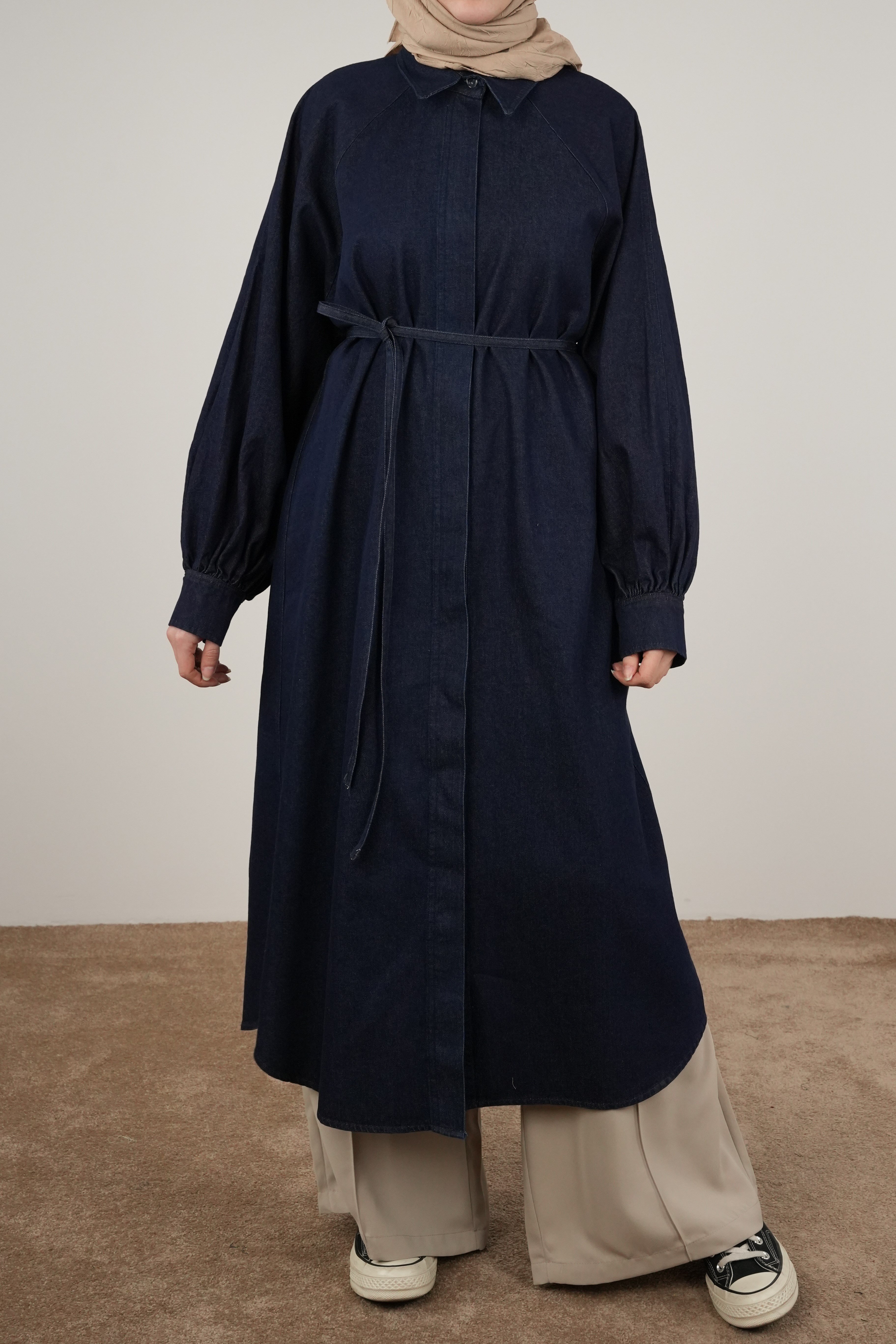 Ande Tesettür, Classic Denim Tunik, Classic Denim Tunik - Mavi