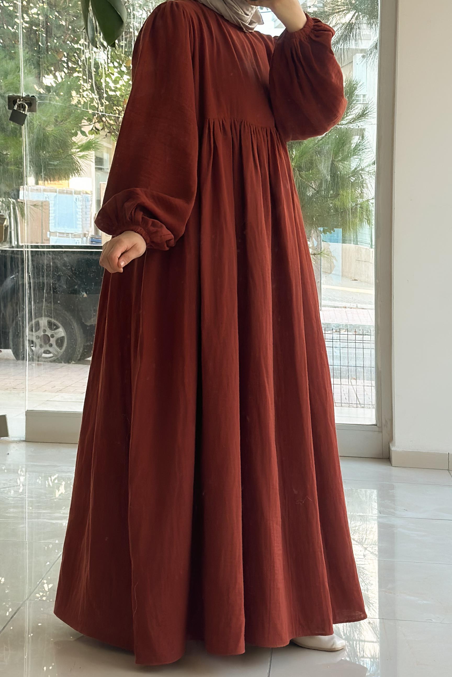 ANDE TESETTÜR, Classic Müslin Elbise, Classic Müslin Elbise- Bakır