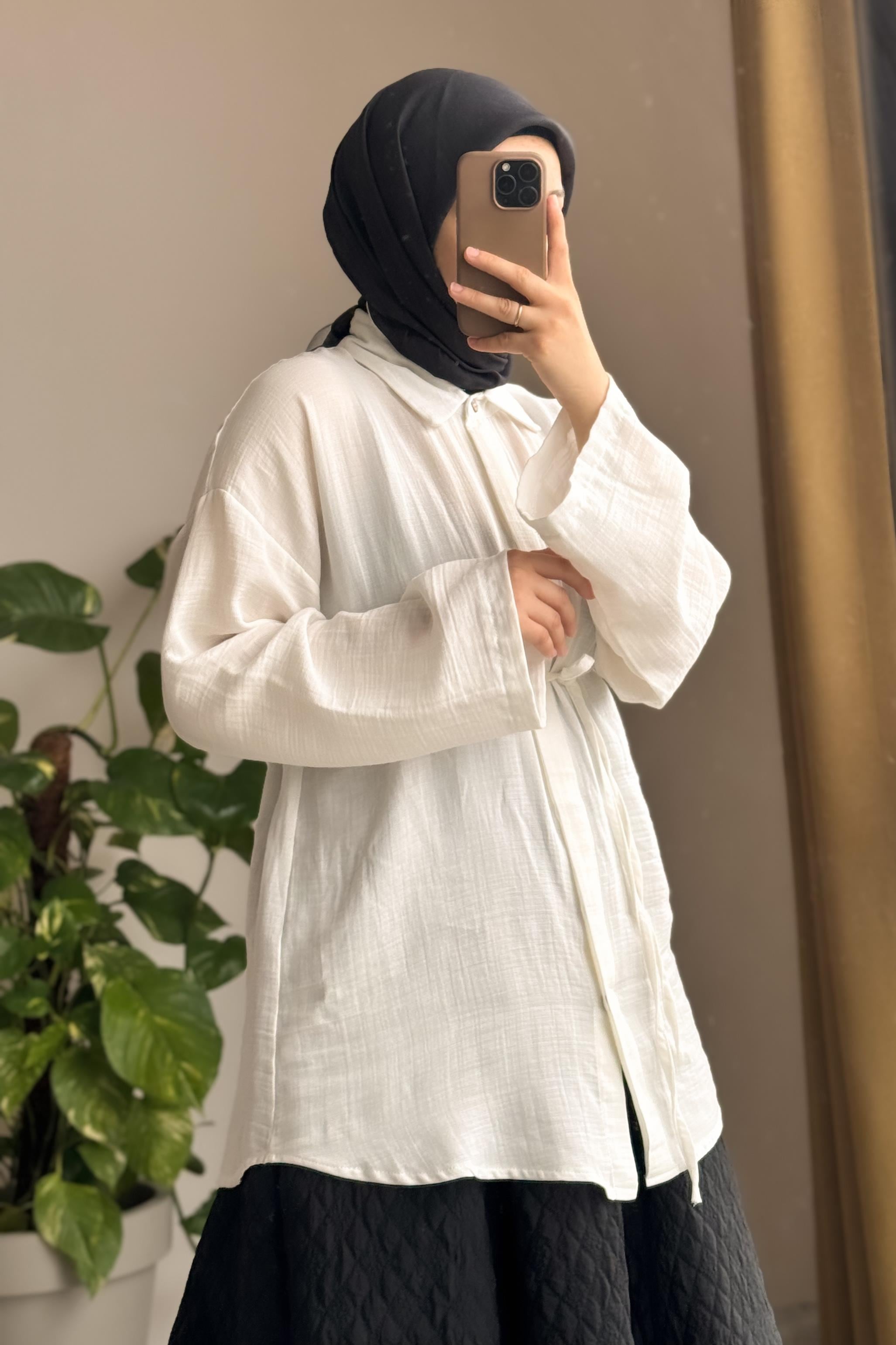 ANDE TESETTÜR, Classic Müslin Gömlek, Classic Müslin Gömlek - Ekru