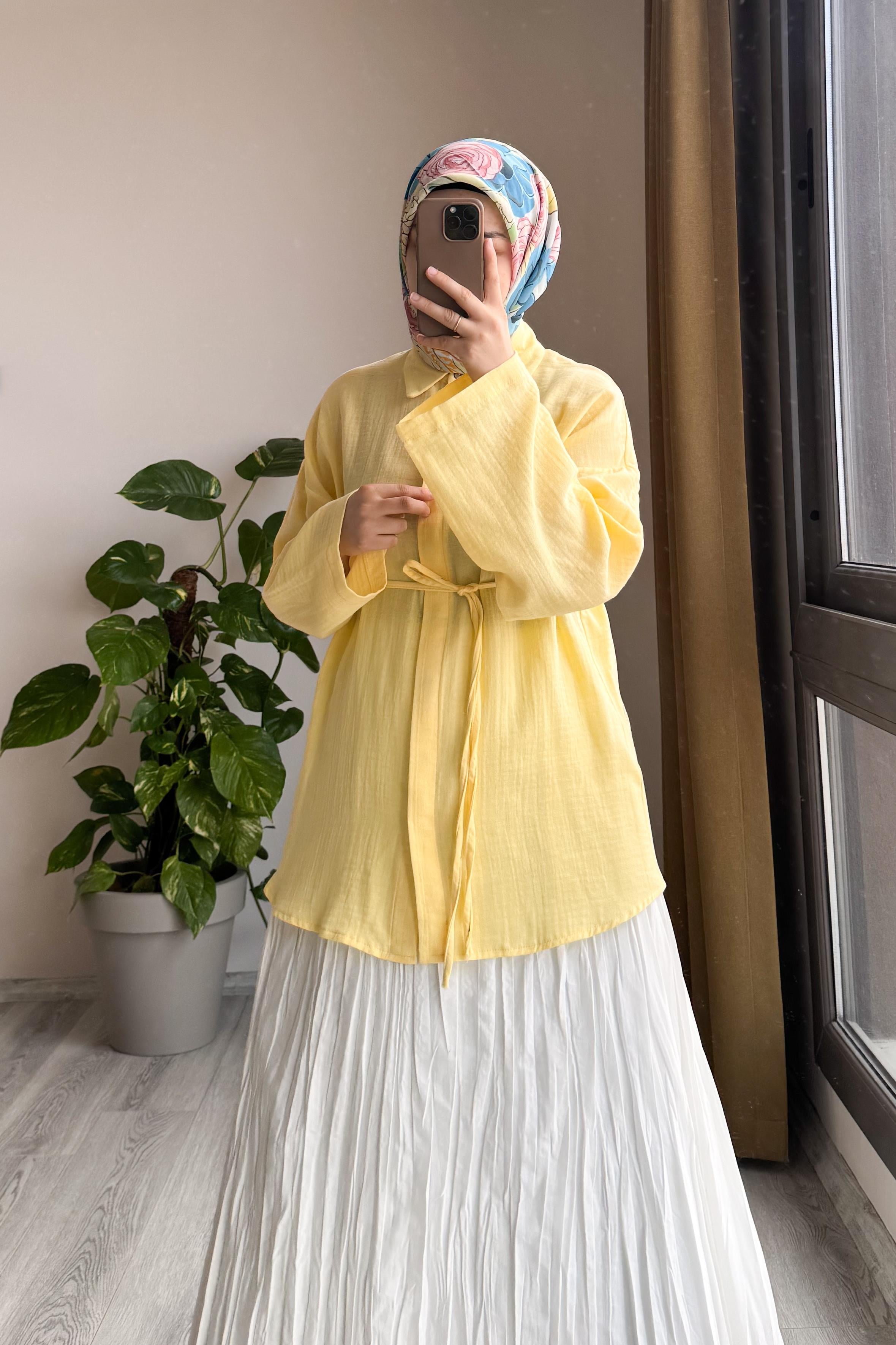 ANDE TESETTÜR, Classic Müslin Gömlek, Classic Müslin Gömlek - Limon