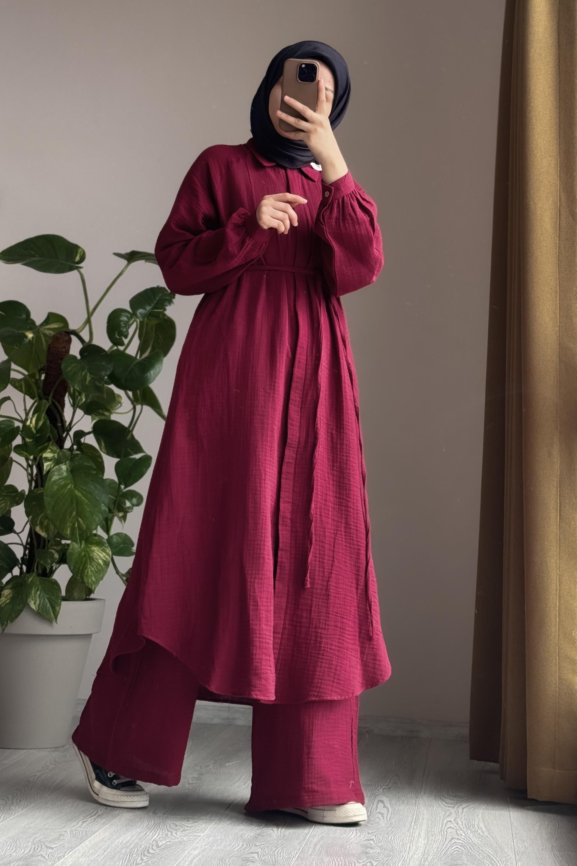 ANDE TESETTÜR, Cool Müslin Takım, Cool Müslin Takım- Bordo