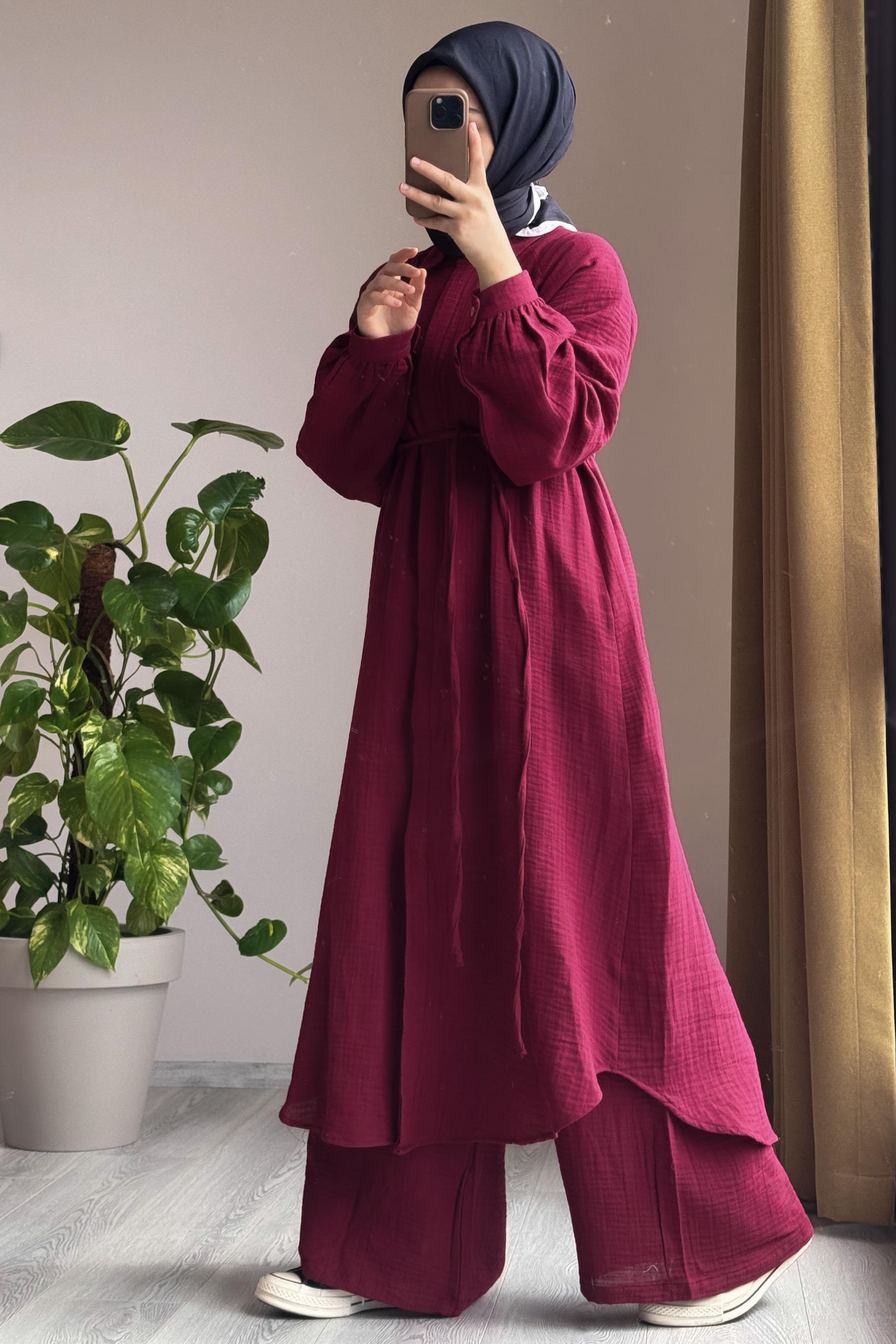 ANDE TESETTÜR, Cool Müslin Takım, Cool Müslin Takım- Bordo