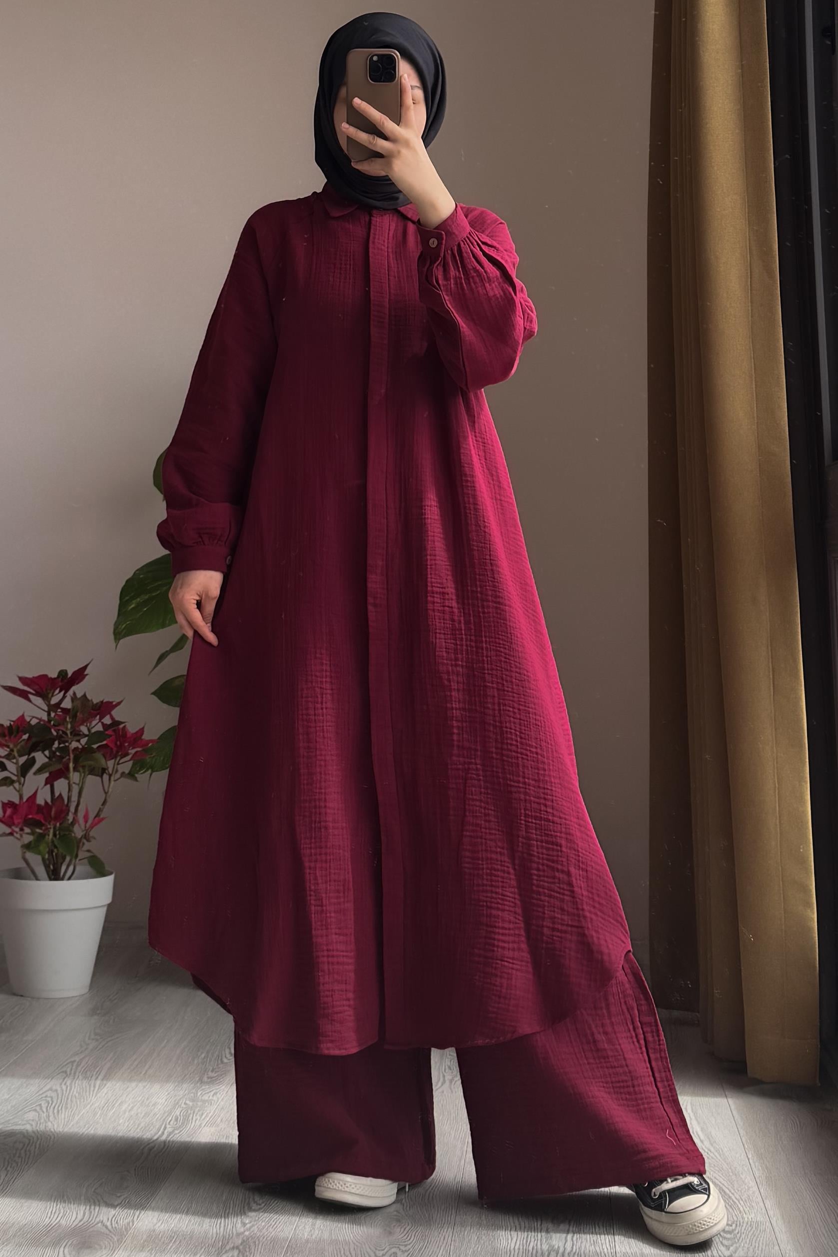 ANDE TESETTÜR, Cool Müslin Takım, Cool Müslin Takım- Bordo