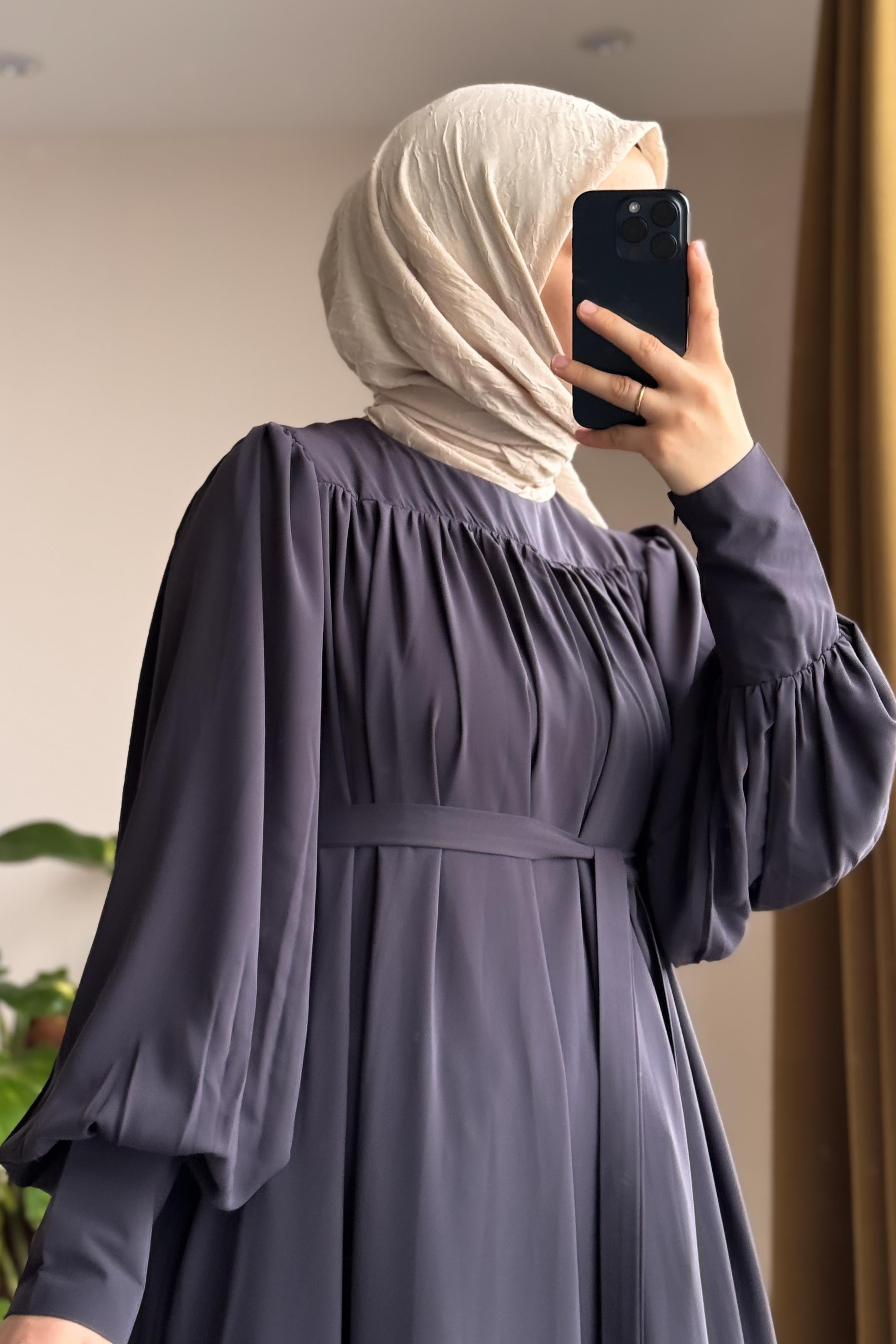 ANDE TESETTÜR, Fermuar Manşetli Elbise, Fermuar Manşetli Elbise- Antrasit