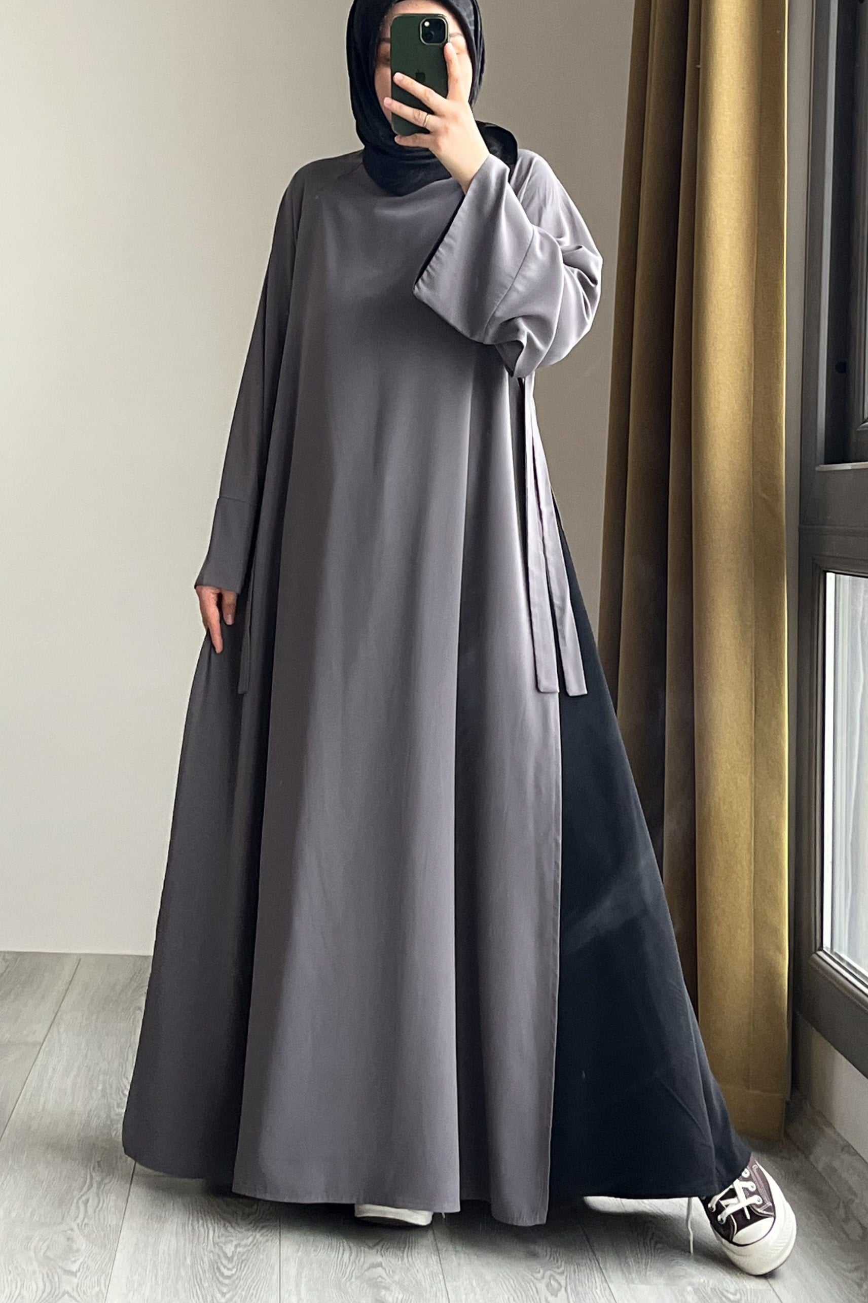 Ande Tesettür, Garni Elbiseli Takım, Garni Elbiseli Takım - Gri/ Siyah