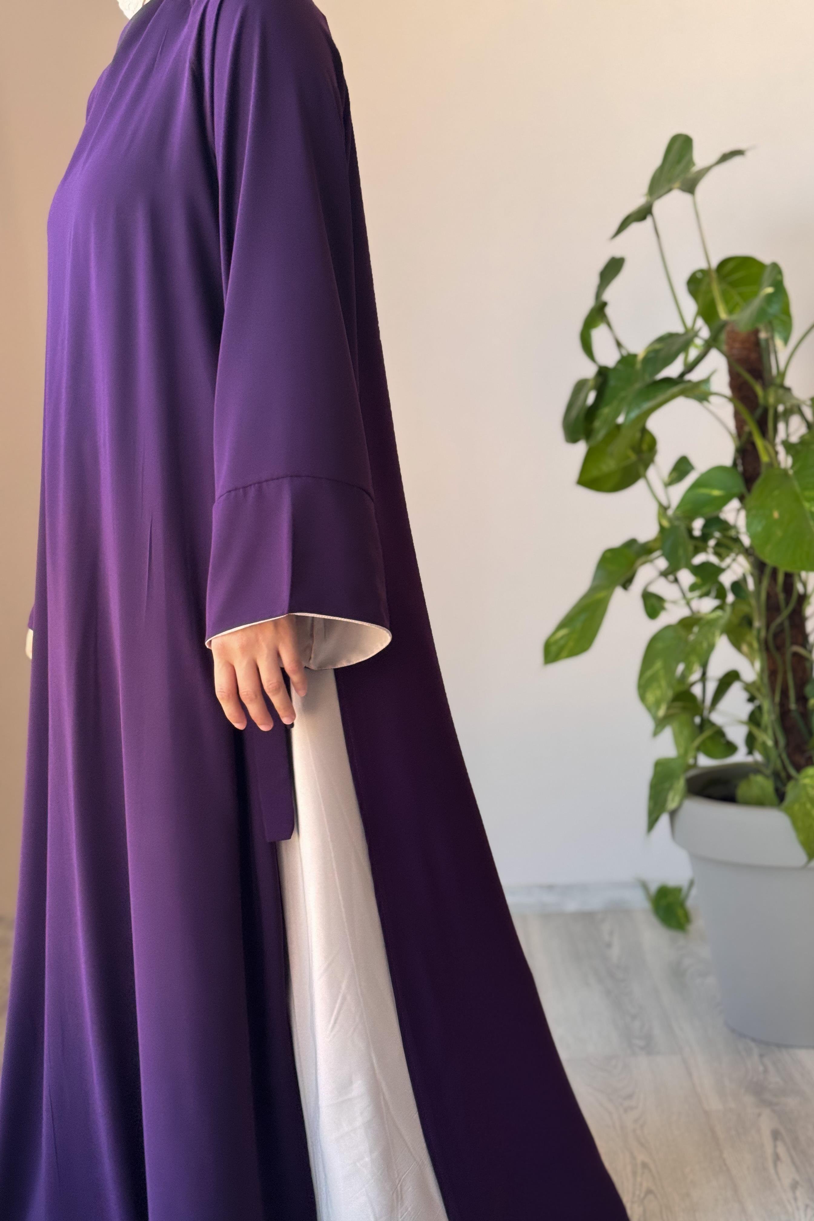 ANDE TESETTÜR, Garni Elbiseli Takım, Garni Elbiseli Takım - Mor/ Açık bej