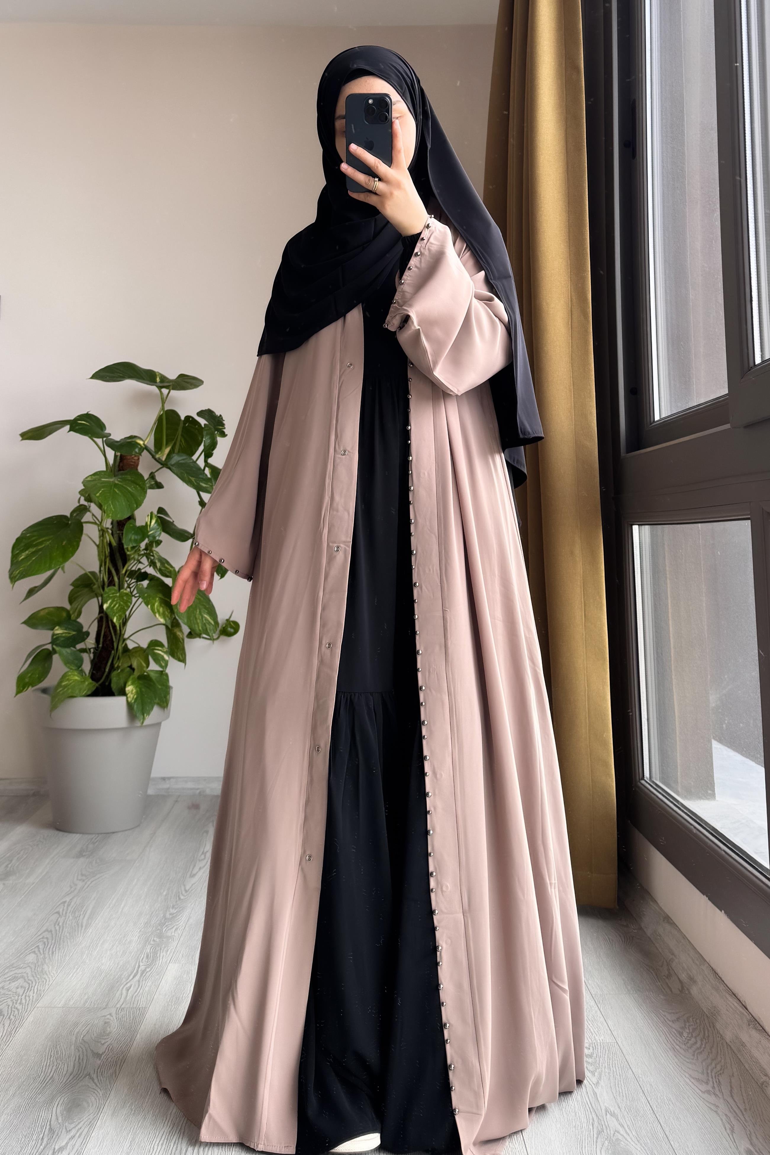 ANDE TESETTÜR, İncili Abaya, İncili Abaya - Bej