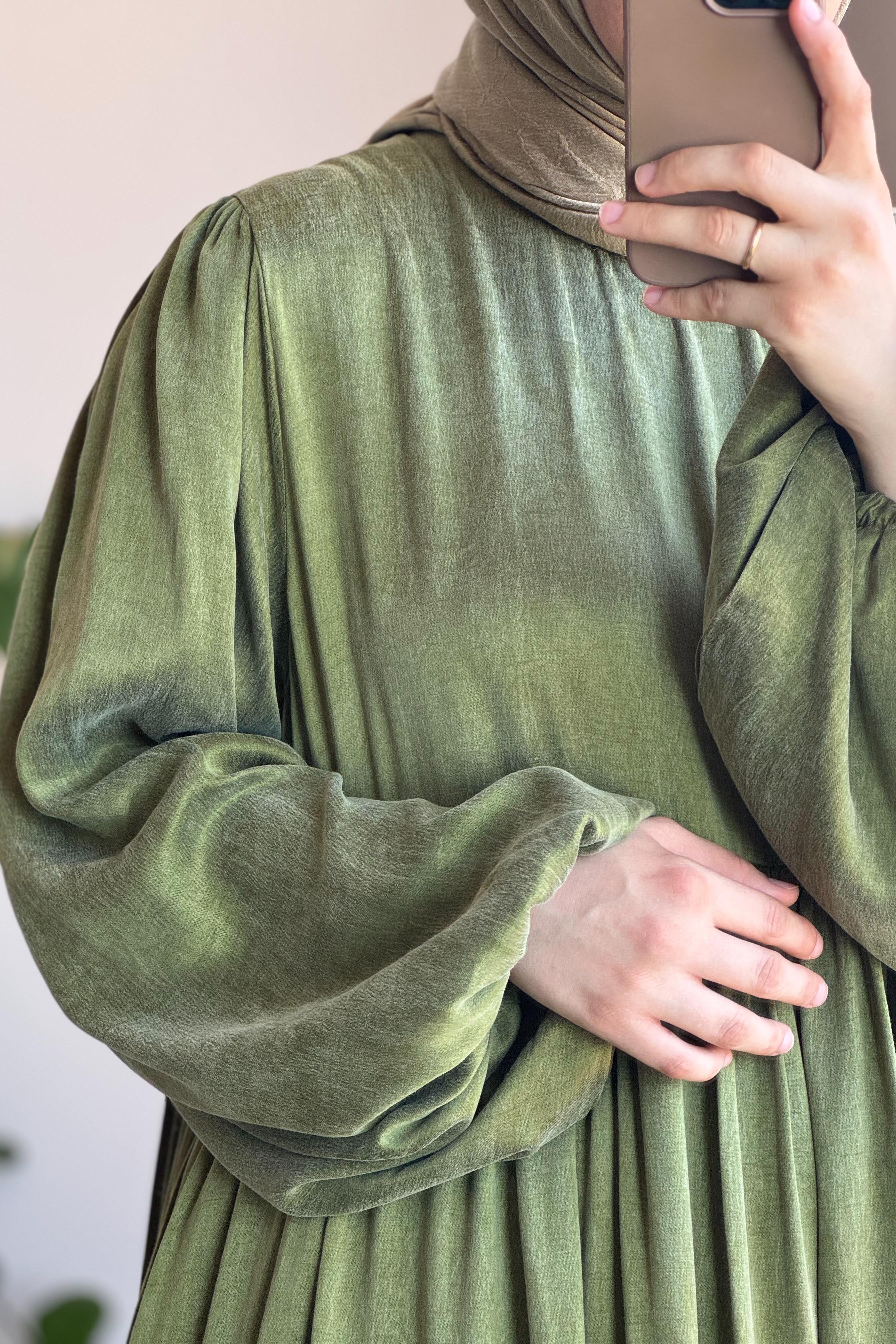 ANDE TESETTÜR, İpek Cupra Elbise, İpek Cupra Elbise - Adaçayı