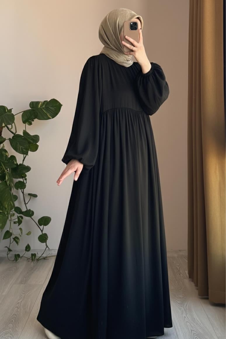 Ande Tesettür, İpek Cupra Elbise, İpek Cupra Elbise - Siyah