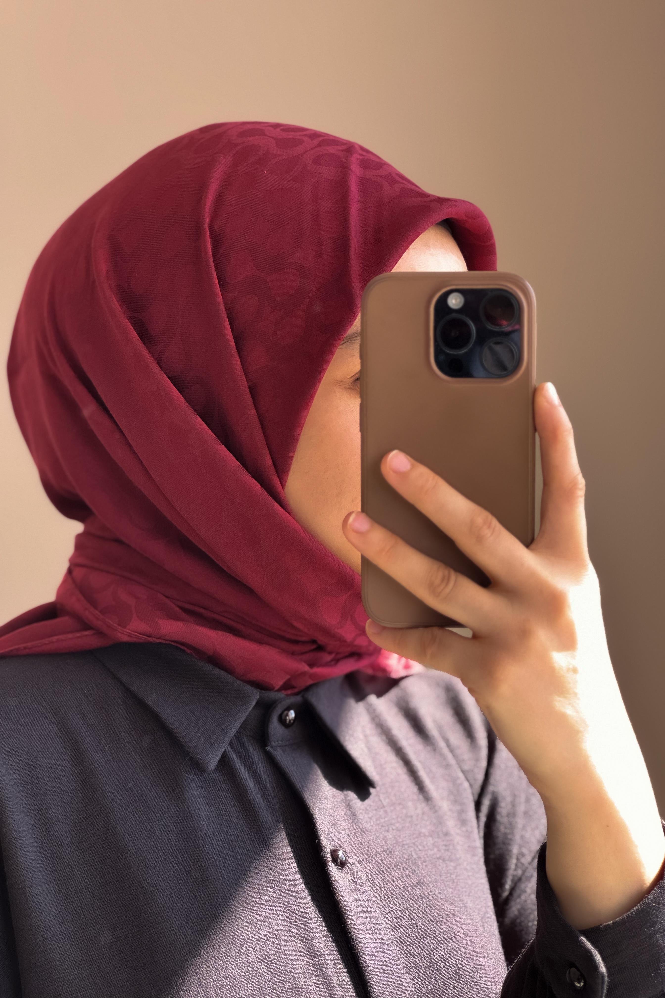 ANDE TESETTÜR, Jakarlı Eşarp, Jakarlı Eşarp - Bordo