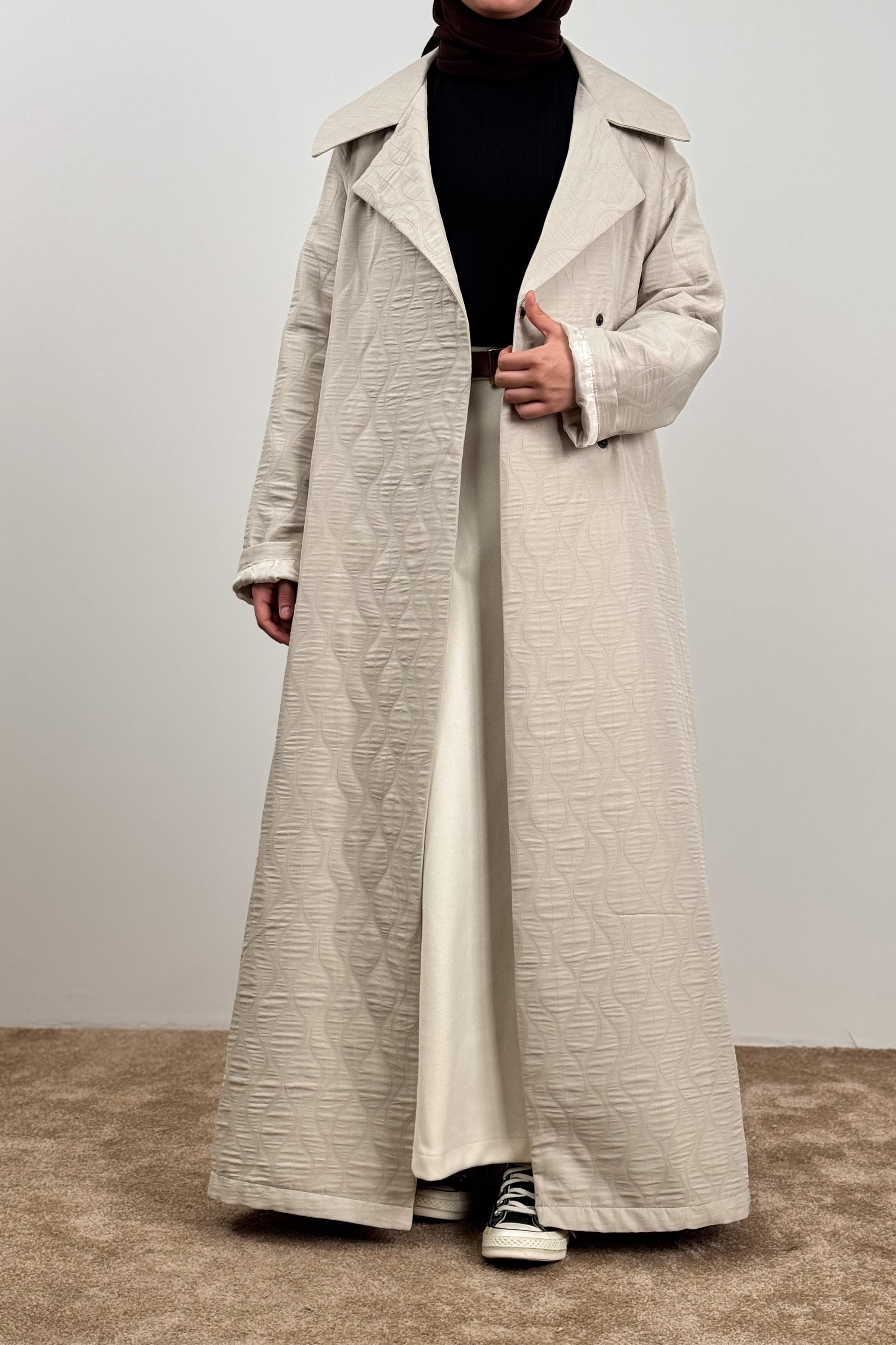 Ande Tesettür, Kapitone Trençkot, Kapitone Trençkot - Bej