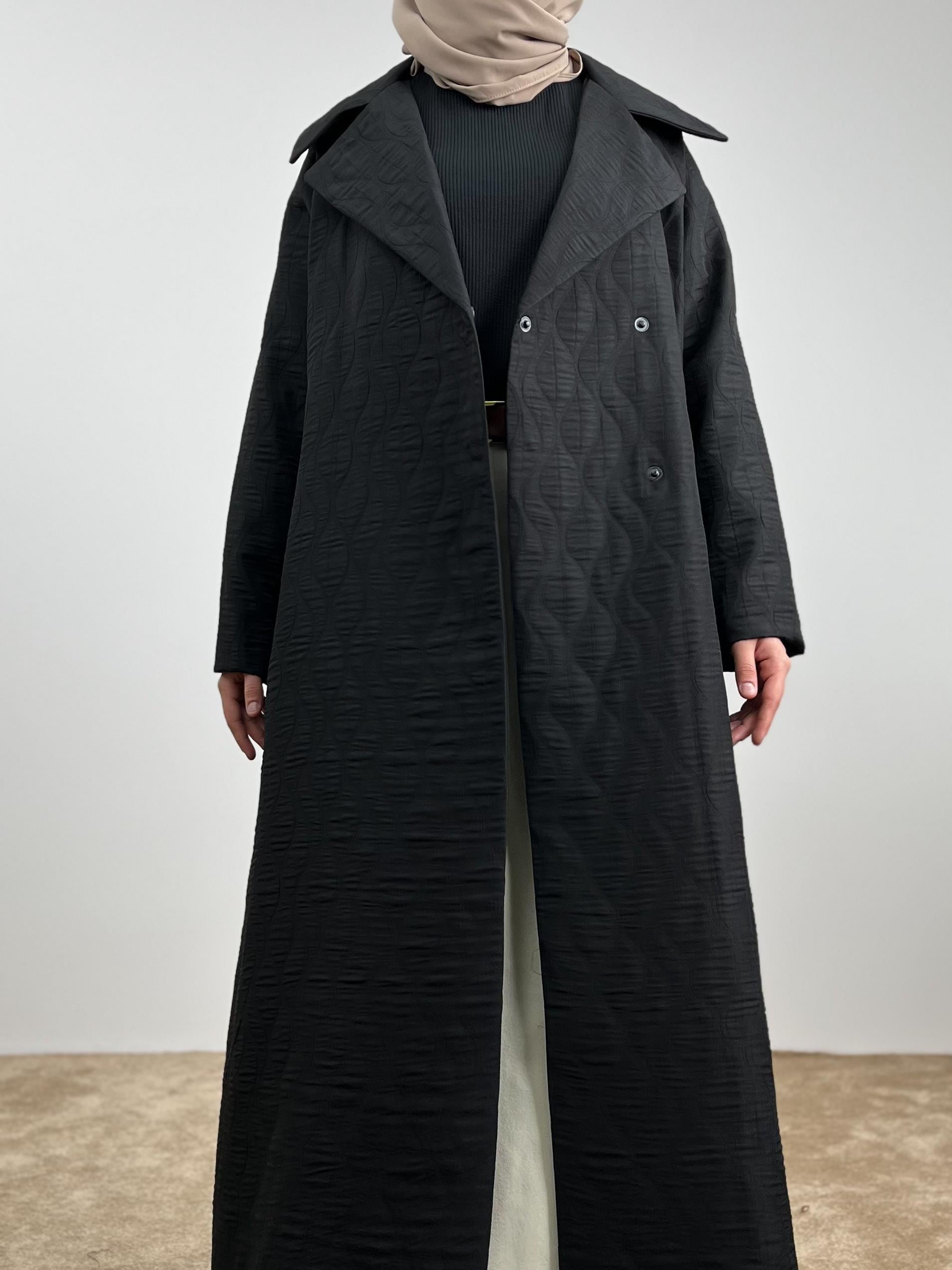 Ande Tesettür, Kapitone Trençkot, Kapitone Trençkot - Siyah