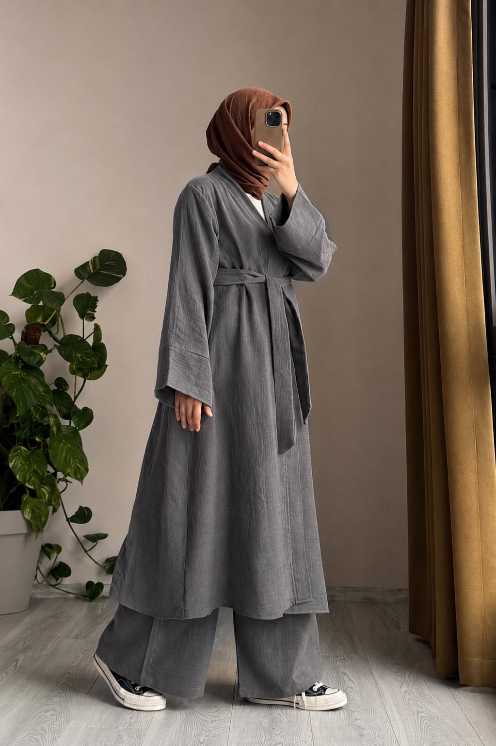 Ande Tesettür, Kimono Takım, Kimono Takım - Füme