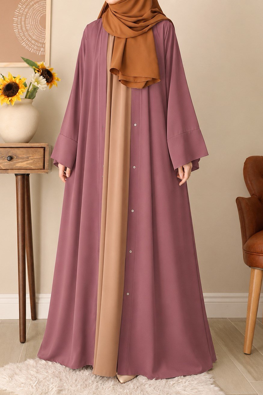 Ande Tesettür, Klasik Abaya, Klasik Abaya - Gül kurusu