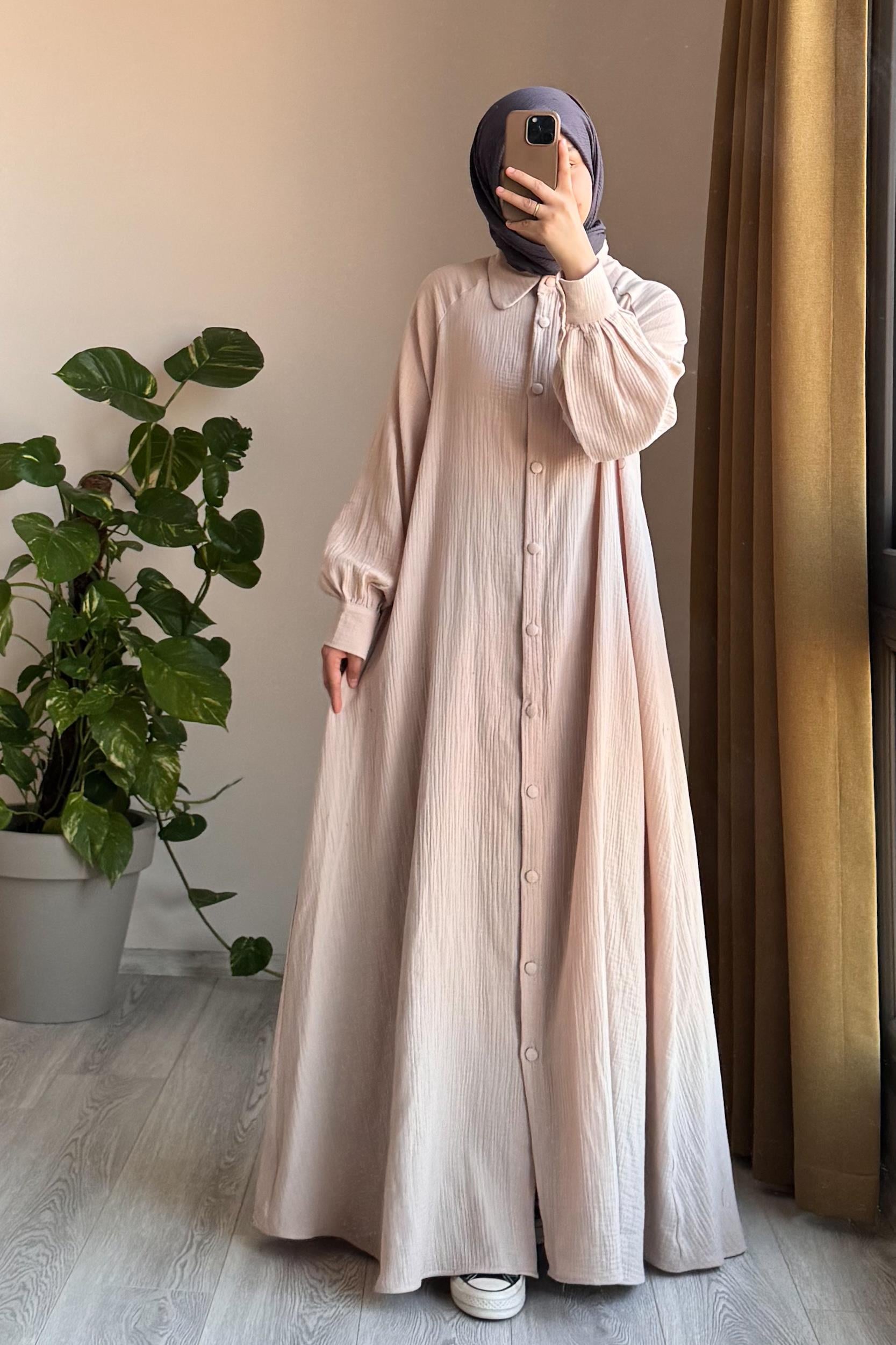 ANDE TESETTÜR, Kloş Müslin Ferace, Kloş Müslin Ferace - Bej