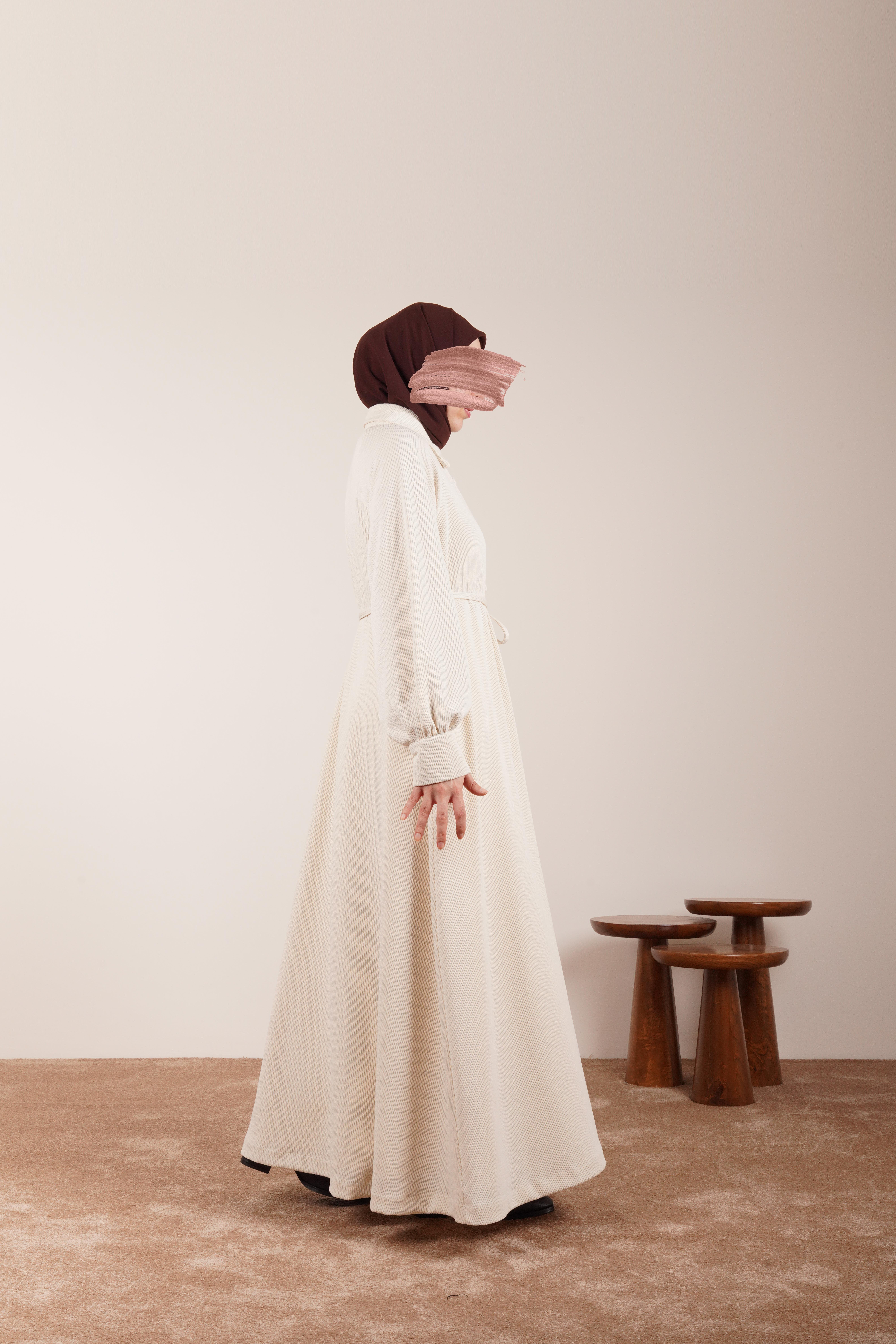 Ande Tesettür, Kloş Triko Ferace, Kloş Triko Ferace-Açık Bej