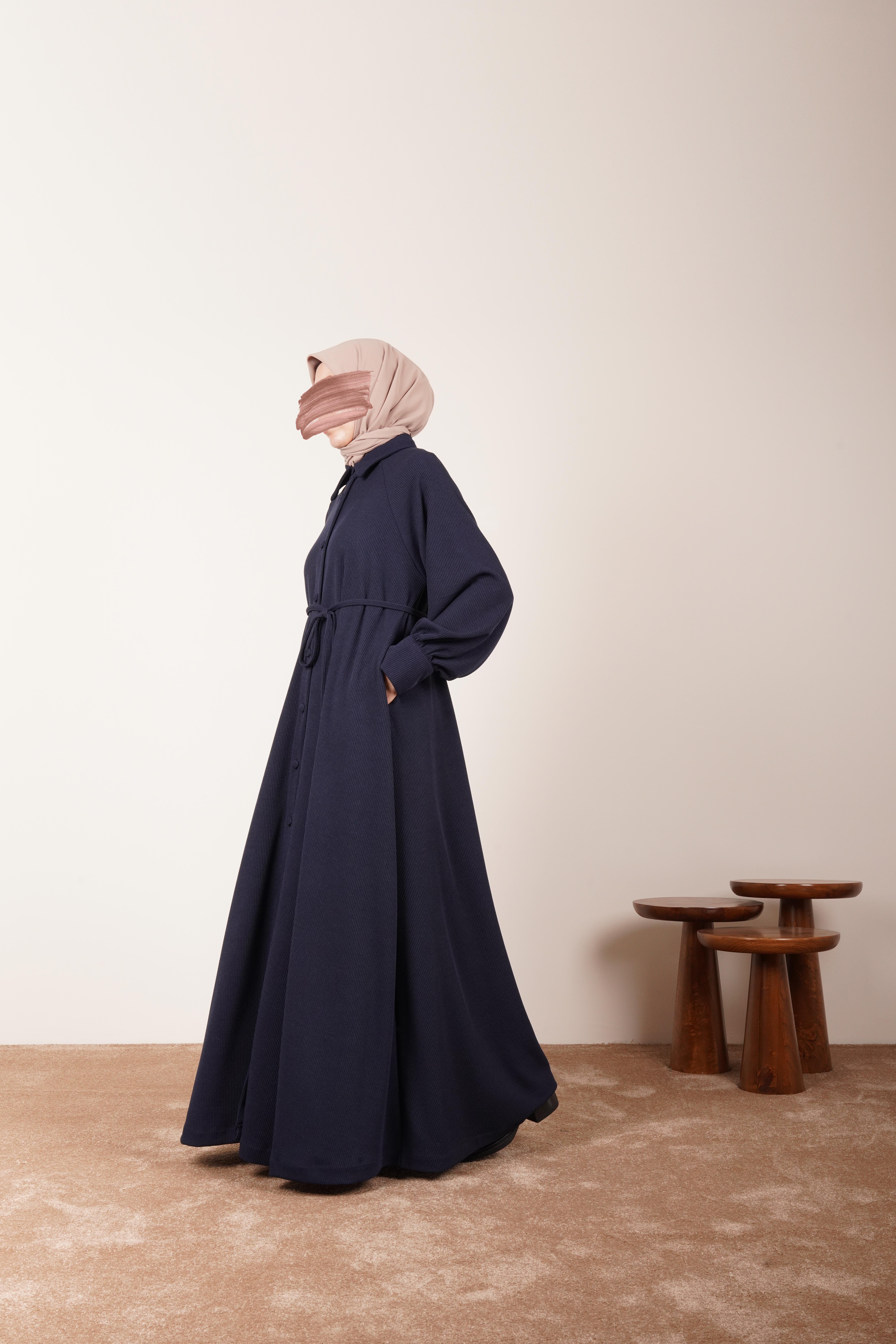 Ande Tesettür, Kloş Triko Ferace, Kloş Triko Ferace-Lacivert