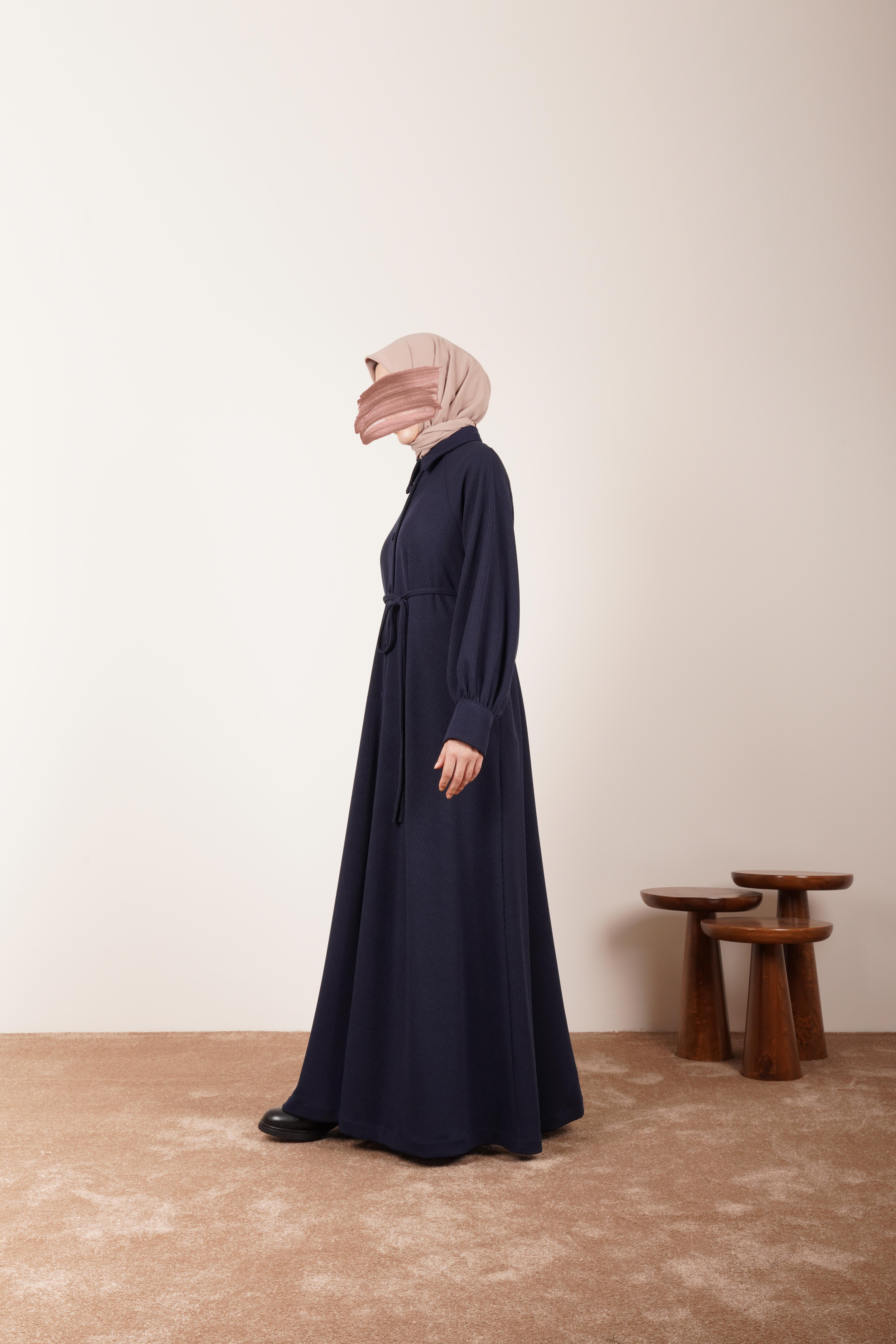 Ande Tesettür, Kloş Triko Ferace, Kloş Triko Ferace-Lacivert