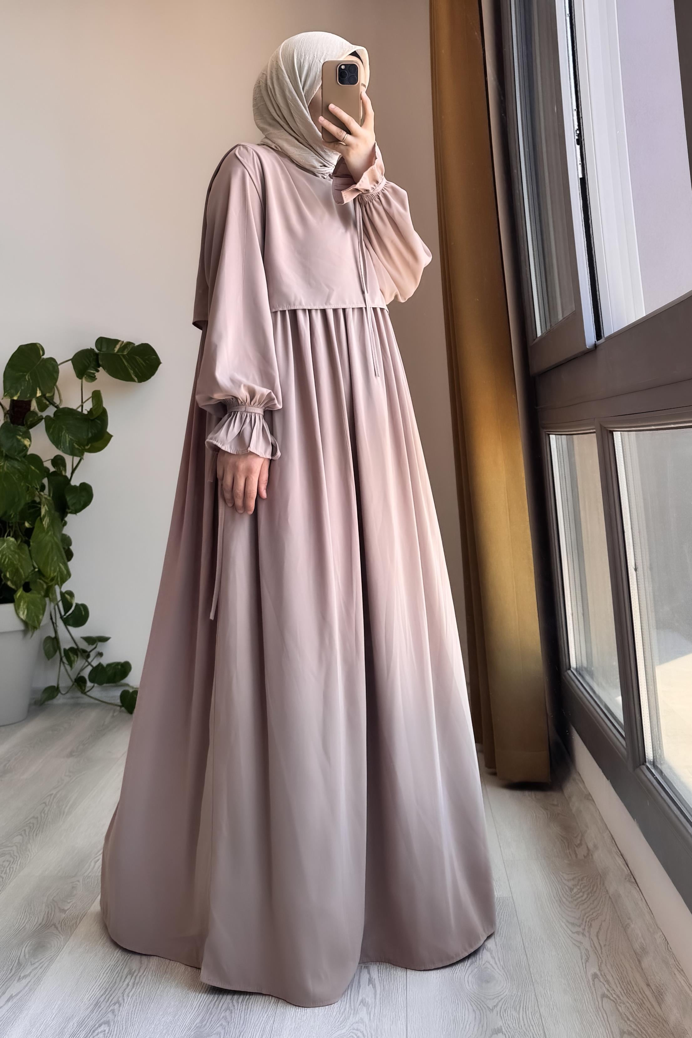 ANDE TESETTÜR, Manolya Elbise, Manolya Elbise- Bej