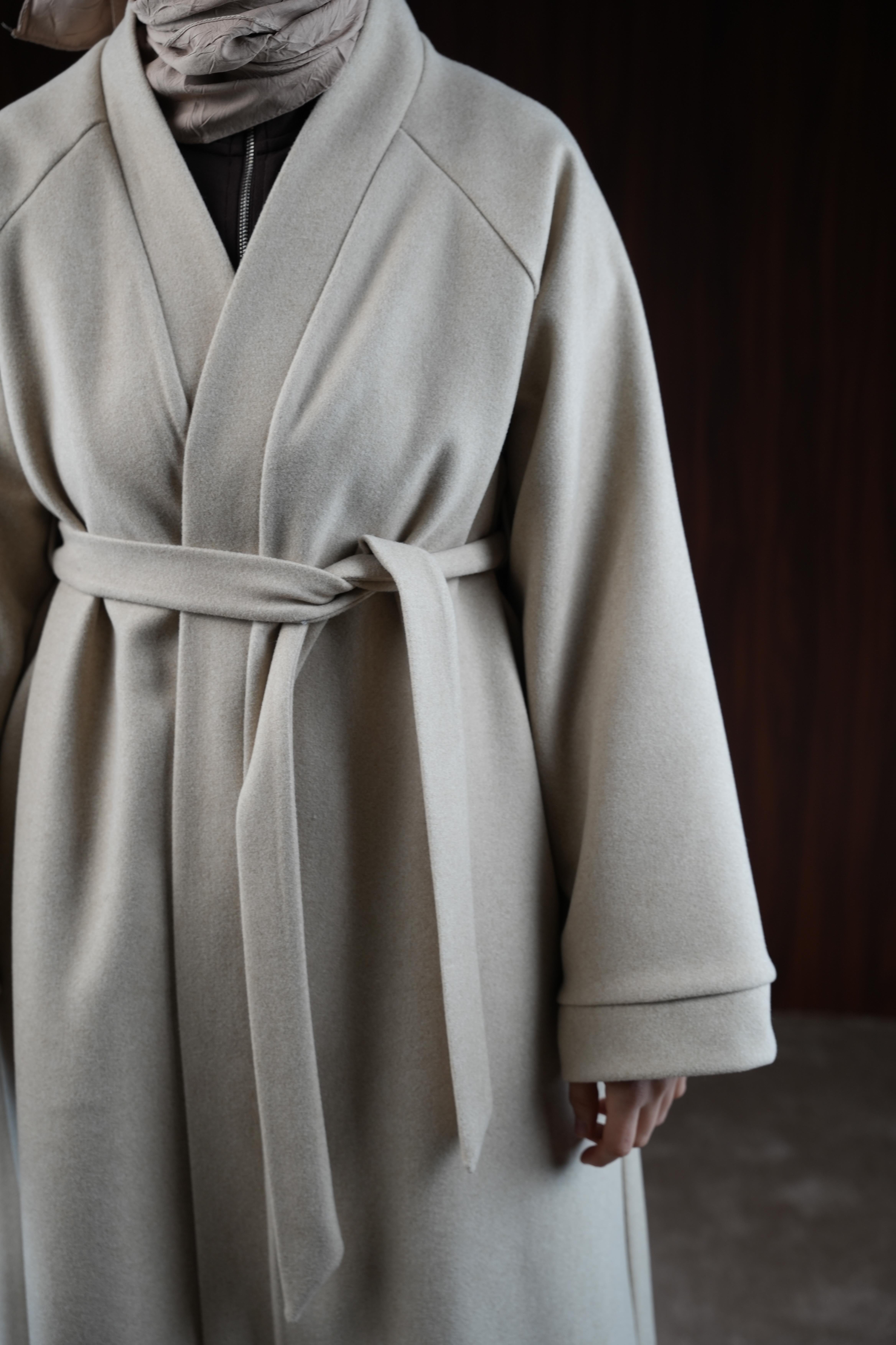 Ande Tesettür, Midi Boy Kaşe Kimono, Midi Boy Kaşe Kimono - Taş