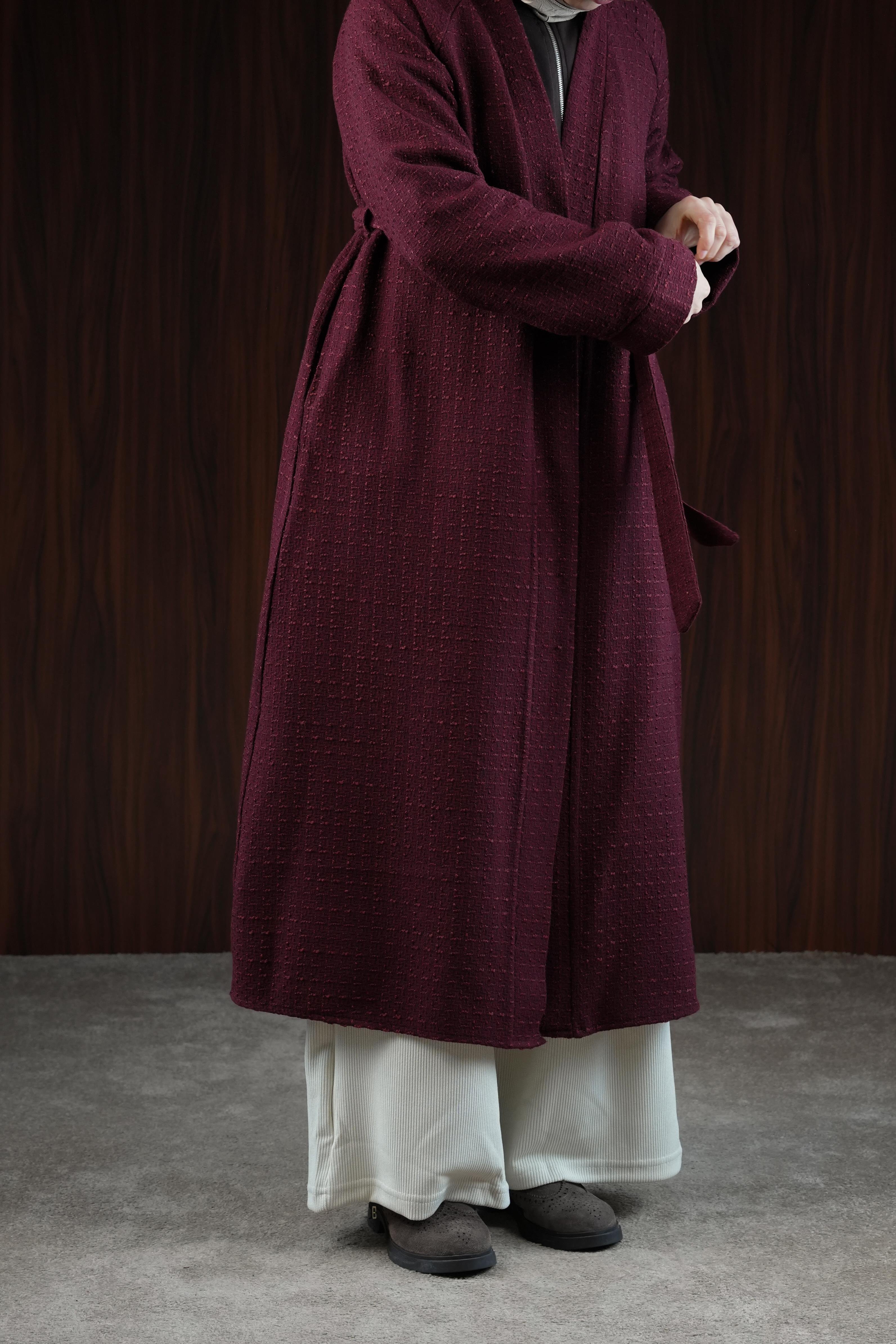 Ande Tesettür, Midi Boy Şanel Kimono, Midi Boy Şanel Kimono - Bordo