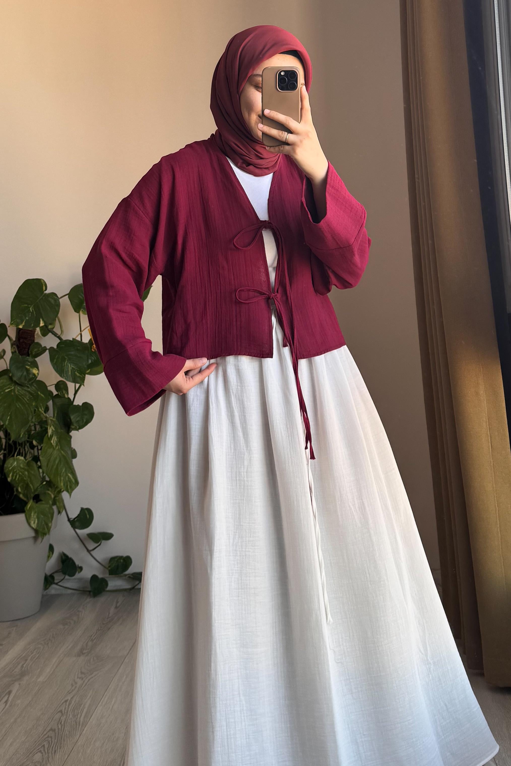 ANDE TESETTÜR, Müslin Ceket, Müslin Ceket - Bordo