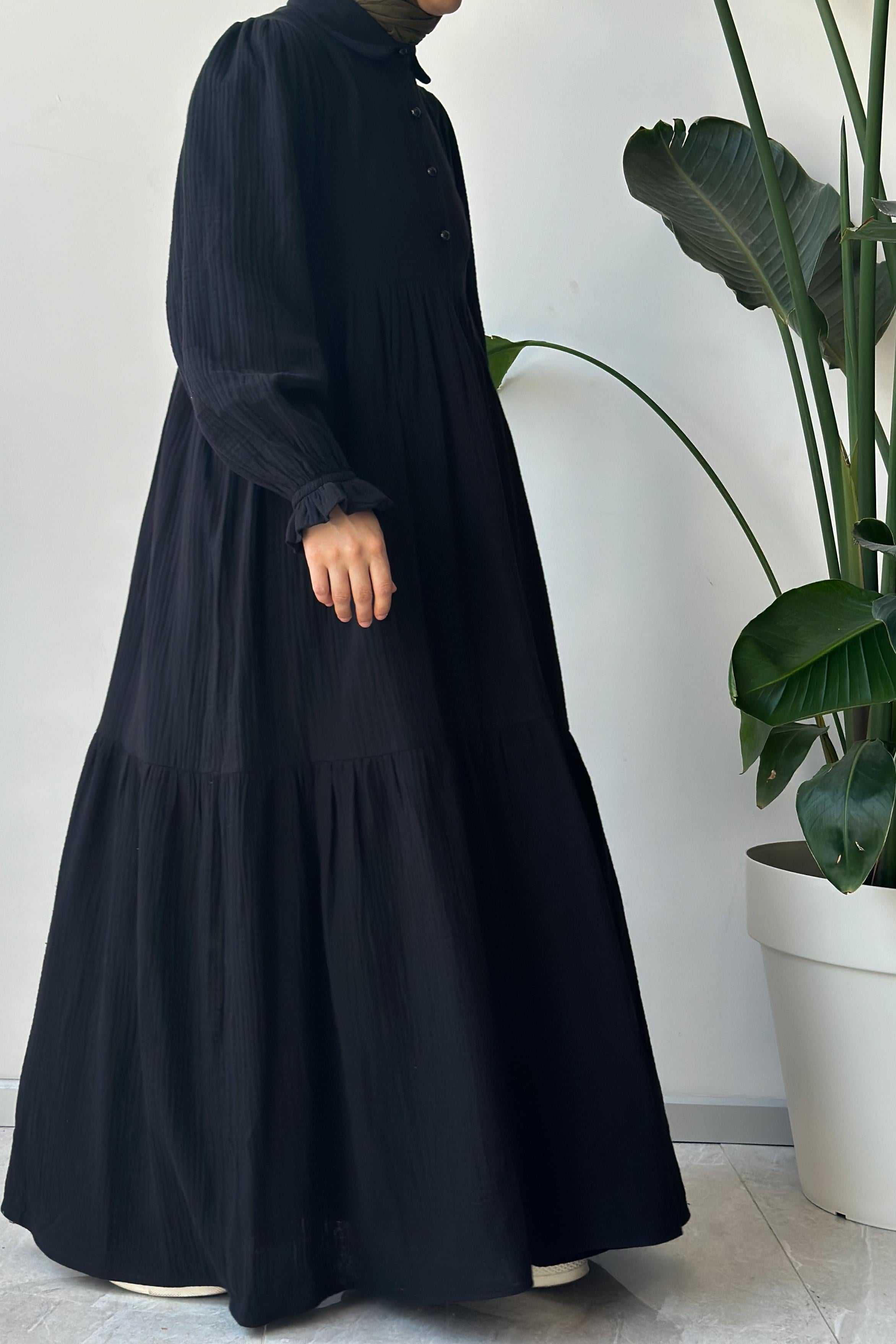 ANDE TESETTÜR, Müslin Elbise, Müslin Elbise- Siyah