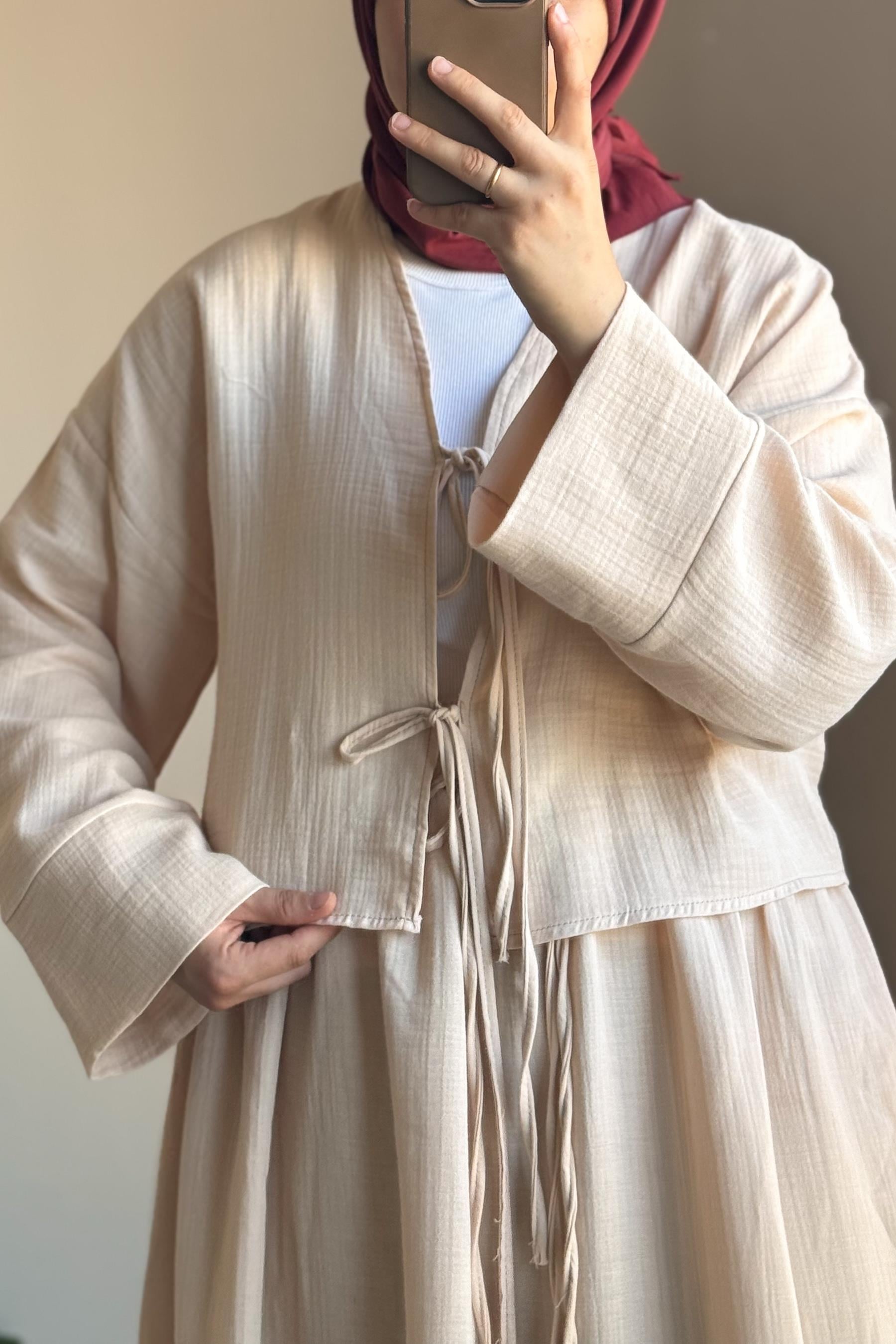 ANDE TESETTÜR, Etek, Müslin Etek - Bej