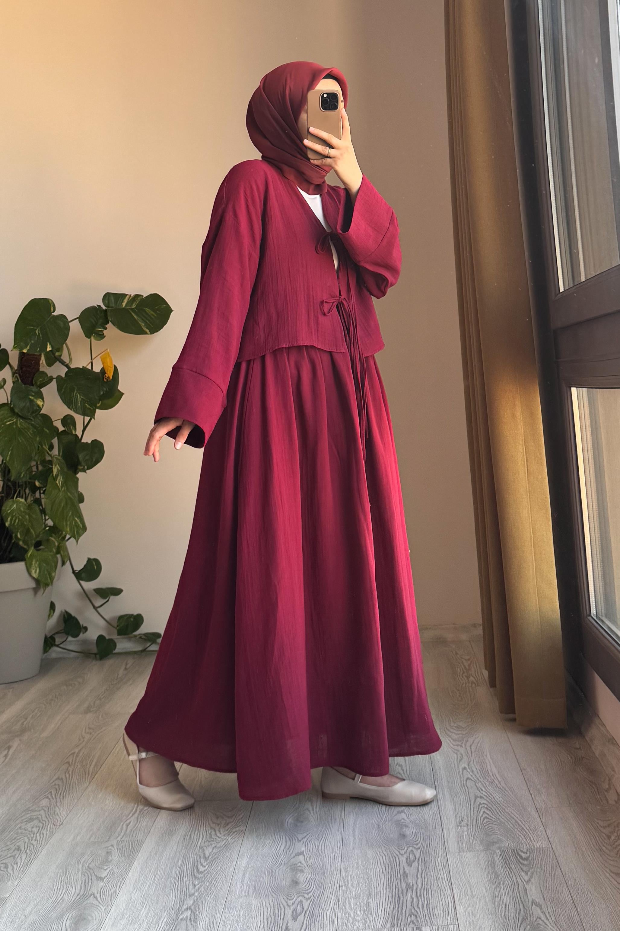 ANDE TESETTÜR, Etek, Müslin Etek - Bordo