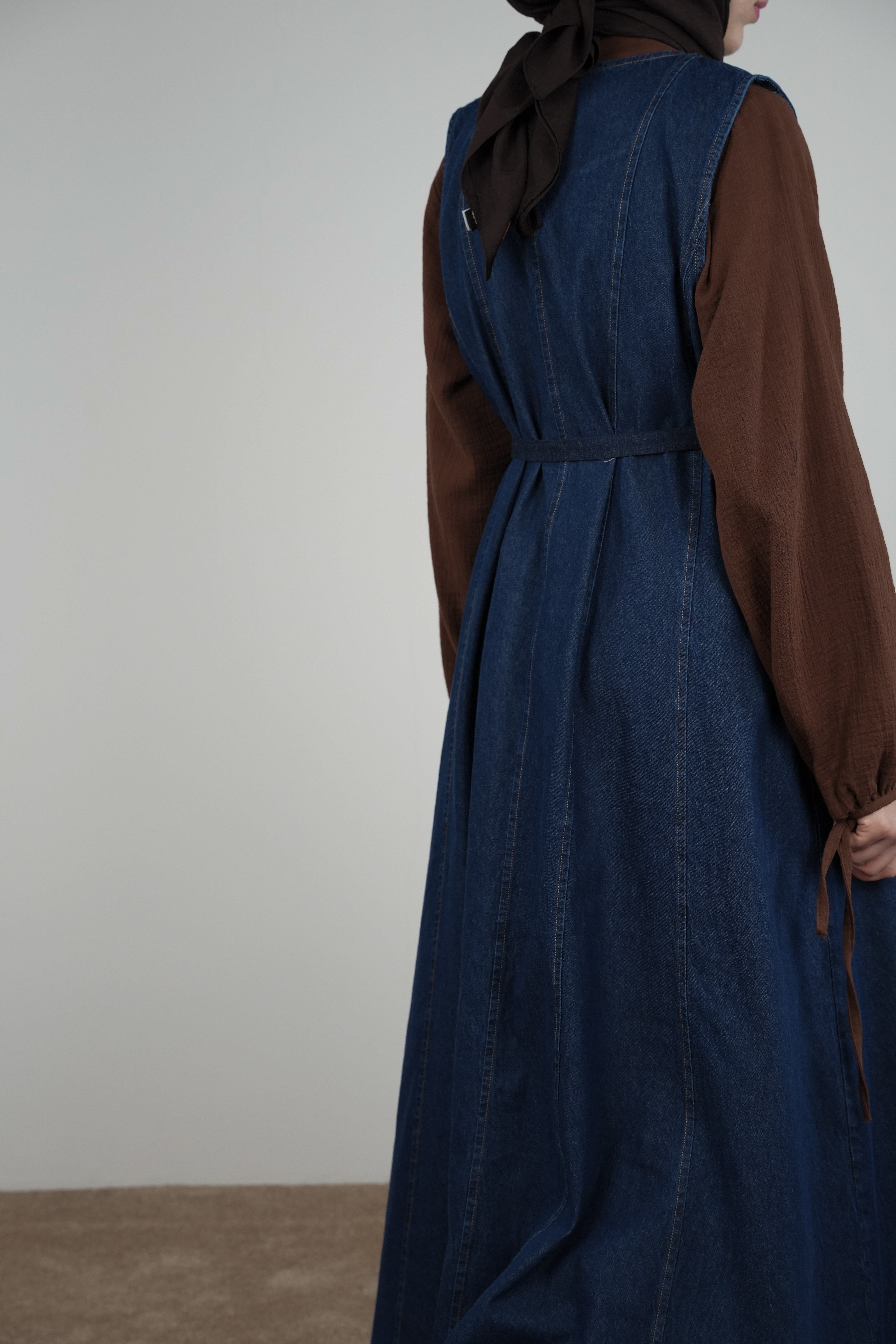 Ande Tesettür, Parçalı Denim Jile, Parçalı Denim Jile - Kot mavi