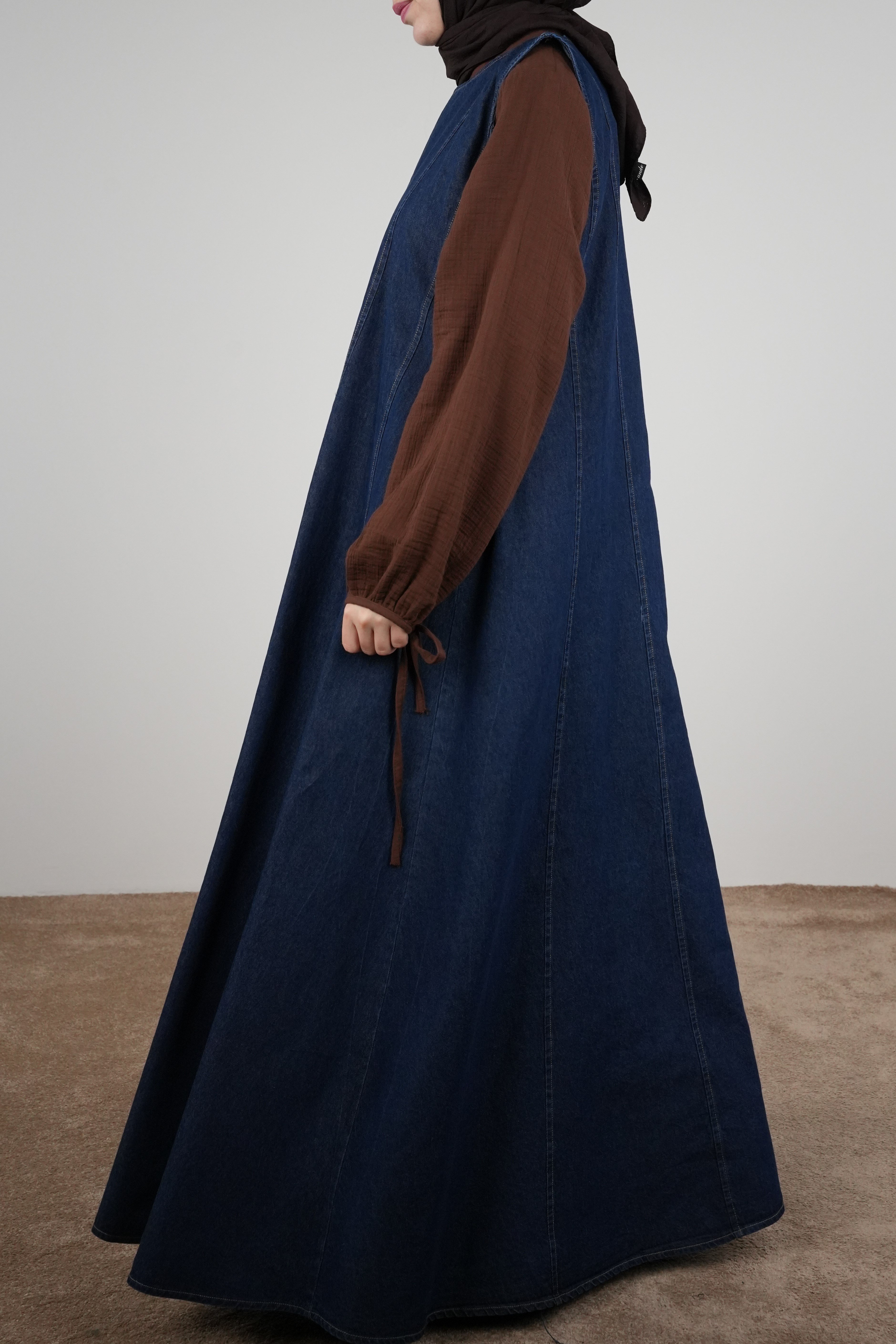 Ande Tesettür, Parçalı Denim Jile, Parçalı Denim Jile - Kot mavi