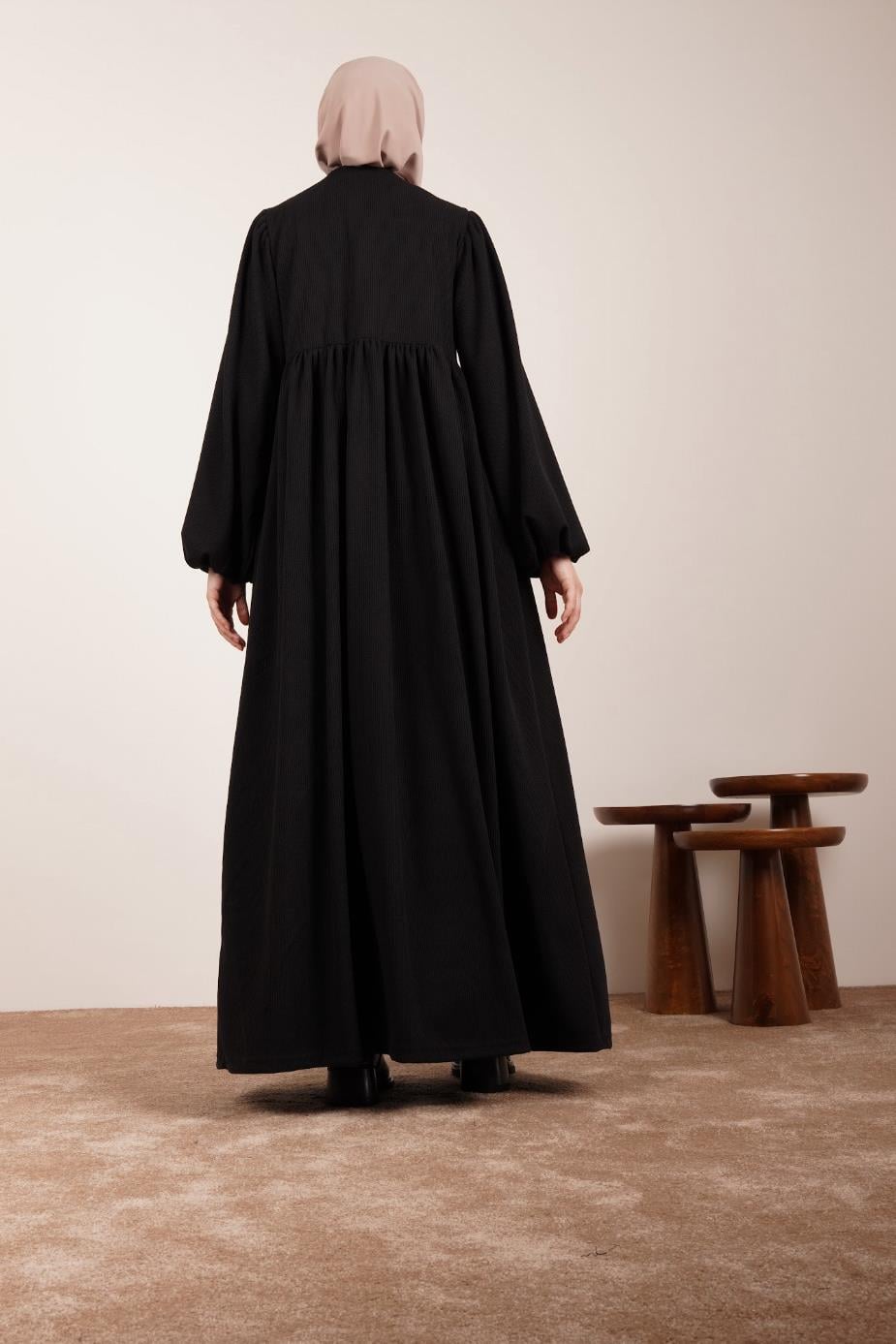 Ande Tesettür, Robalı Triko Ferace, Robalı Triko Ferace-Siyah