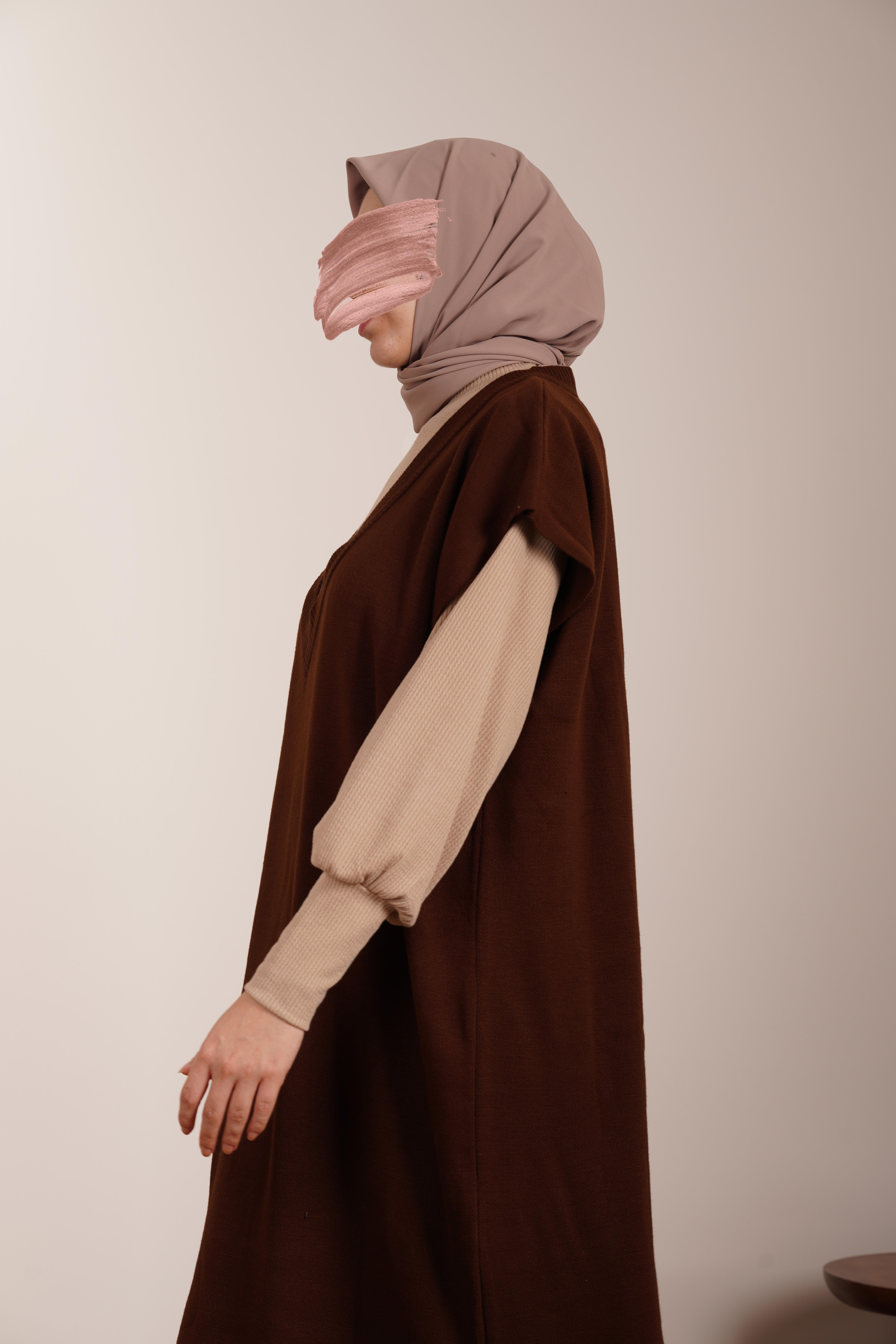 Ande Tesettür, Süveter Tunik, Süveter Tunik-Kahve