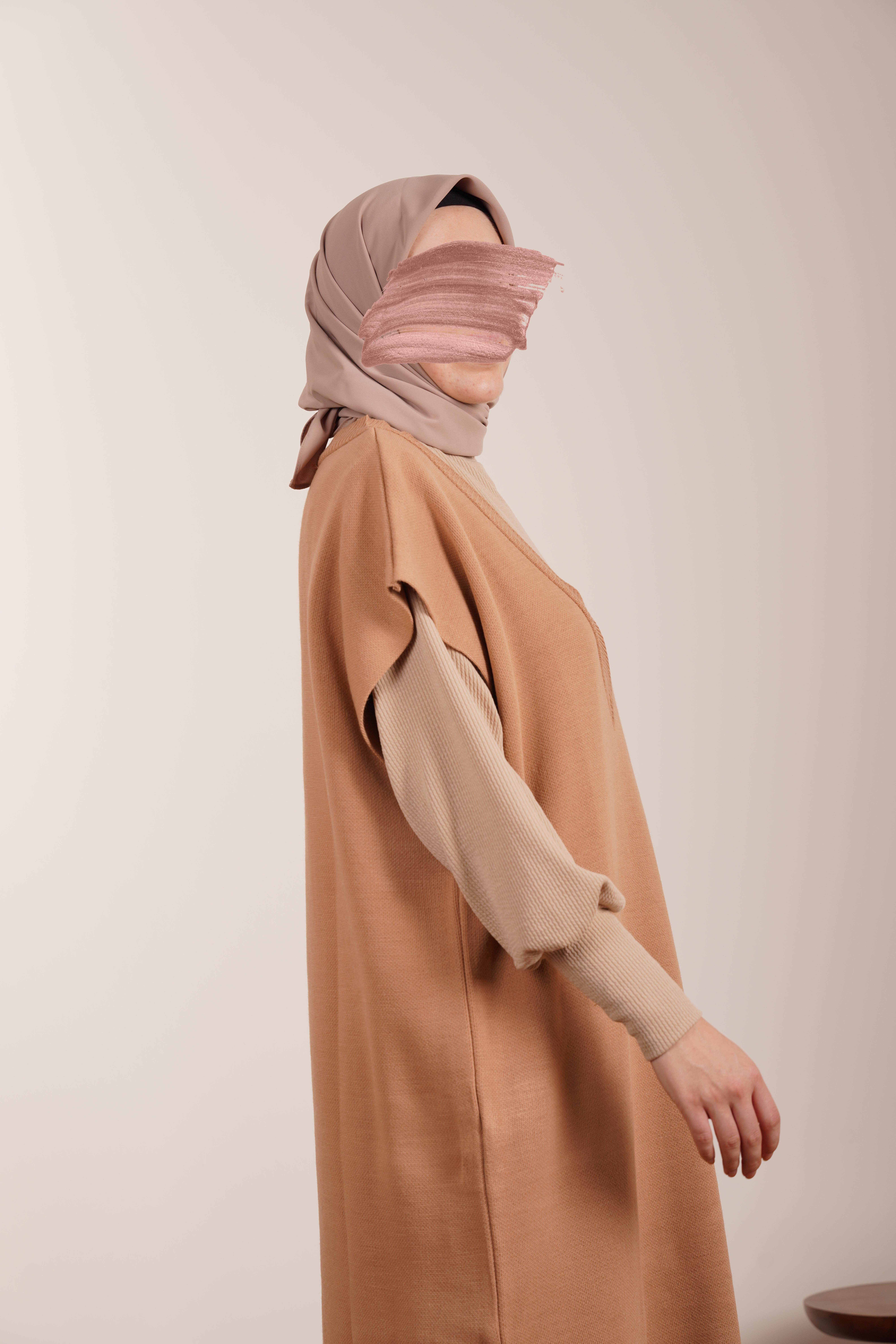 Ande Tesettür, Süveter Tunik, Süveter Tunik-Sütlü kahve