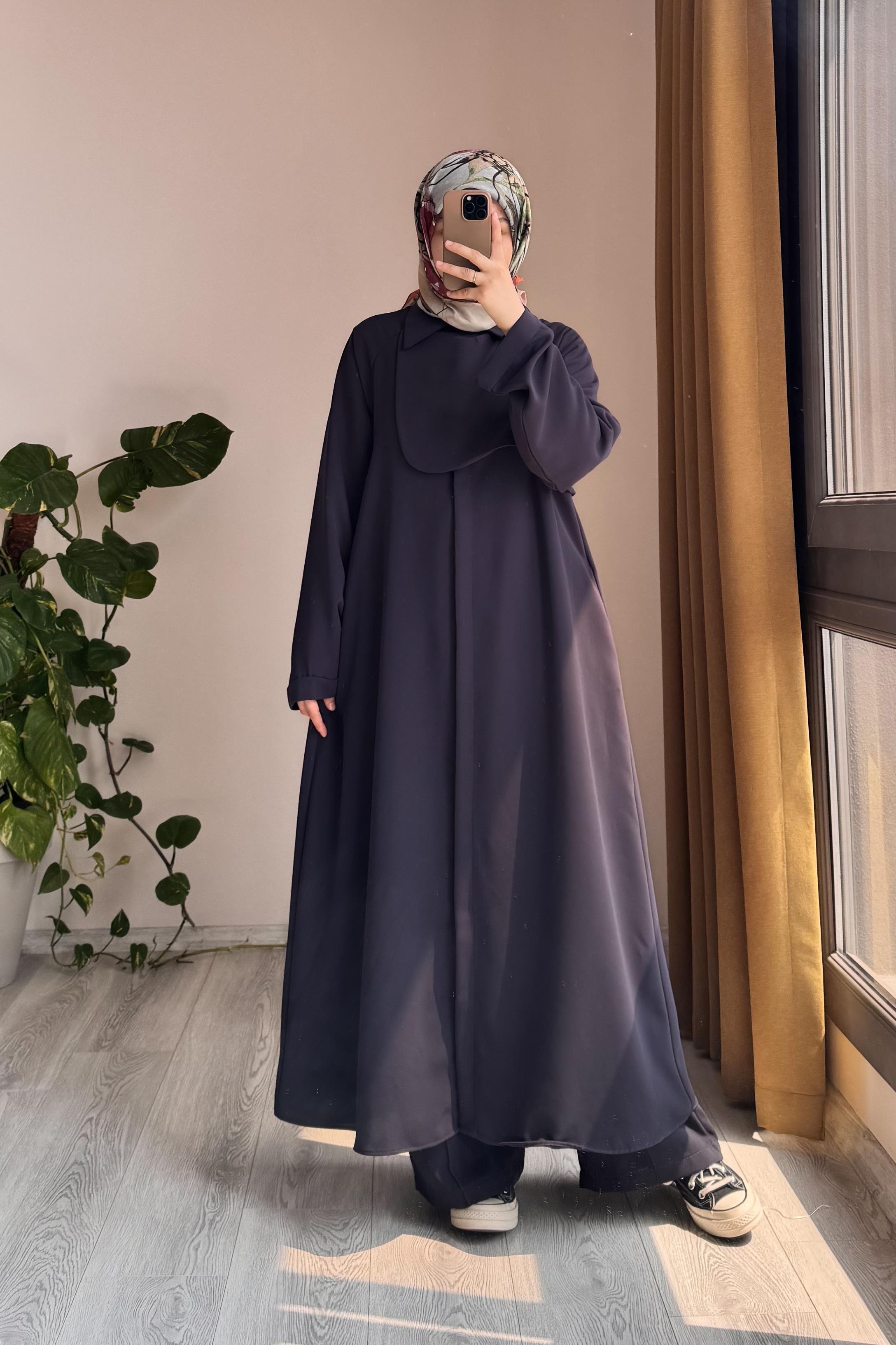 ANDE TESETTÜR, Trenç Pantolonlu Takım, Trenç Pantolonlu Takım - Antrasit