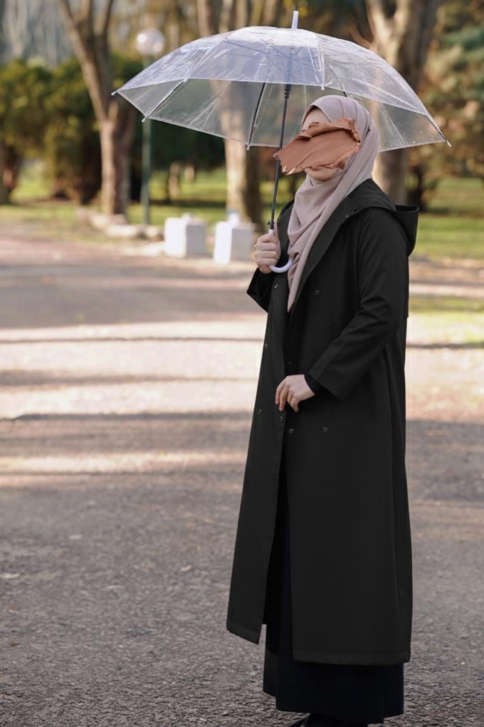 Ande Tesettür, Trenç Yağmurluk, Trenç Yağmurluk - Siyah