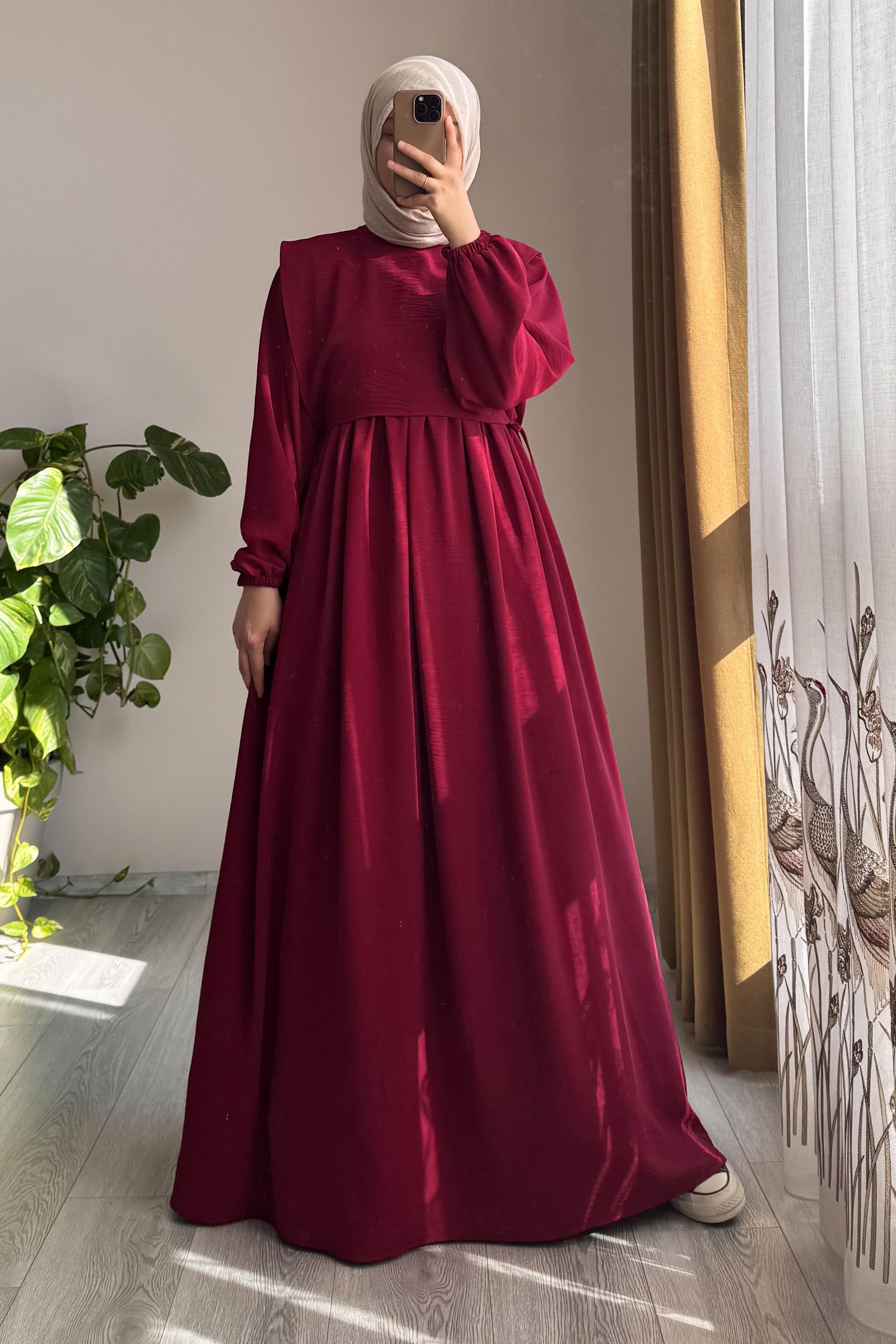 ANDE TESETTÜR, Yelekli Elbise, Yelekli Elbise - Bordo