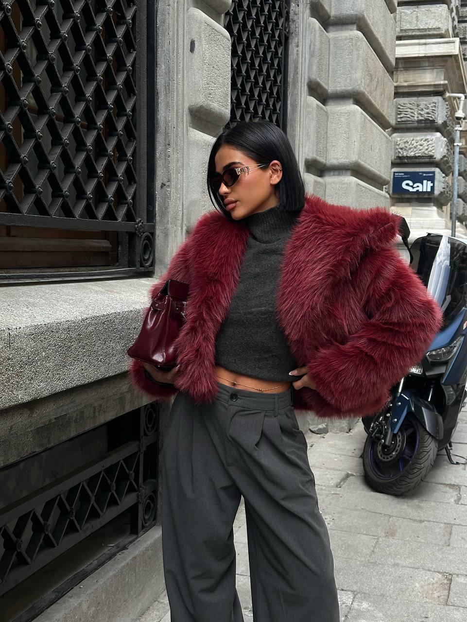 Bordo Premium Suni Kürk Bordo Premium Suni Kürk