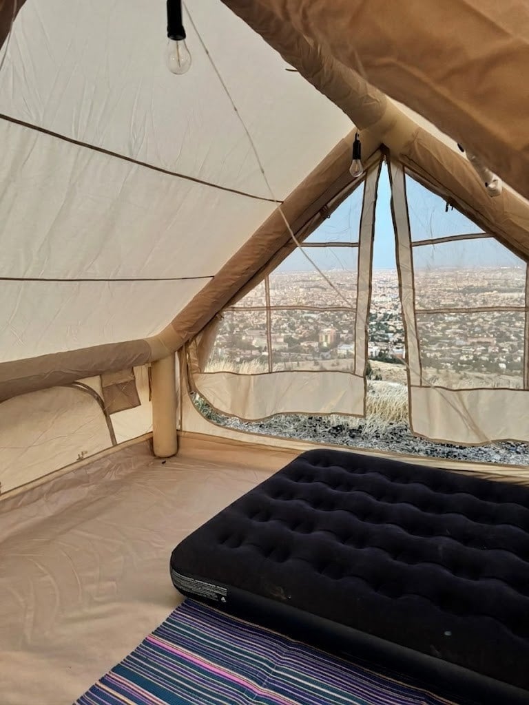 Çadır Dünyası 12 Kişilik Dev Şişme Kamp Çadırı - 400x300 cm - 210 cm Yükseklik (Alt Branda Hediyeli)