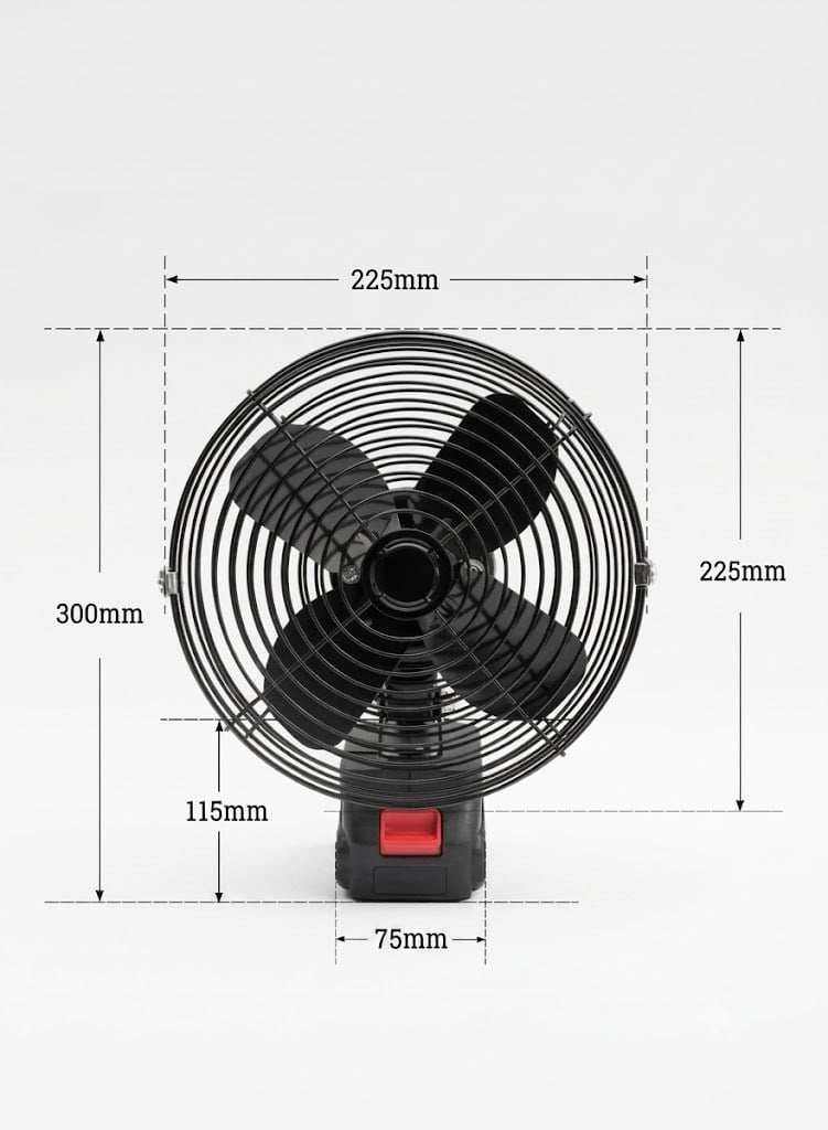 Çadır Dünyası 21V Max Lityum Bataryalı Şarjlı Kamp Vantilatörü Güçlü Taşınabilir Çadır Masa Fanı