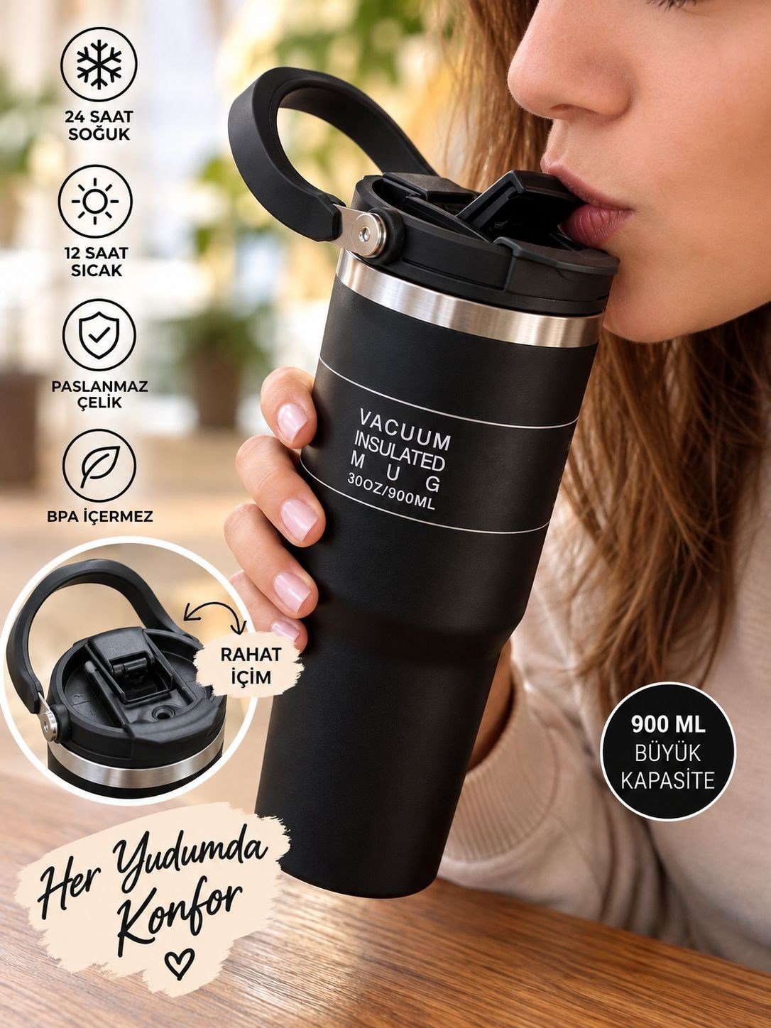 ÇADIR DÜNYASI 900 ML PİPETLİ TERMOS