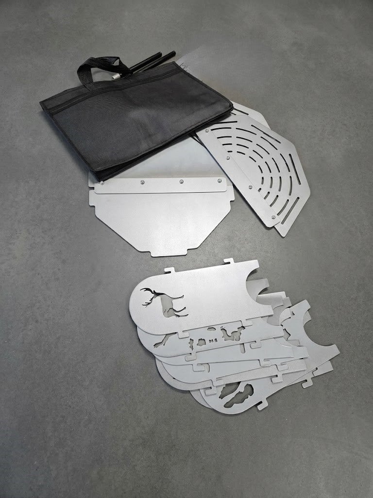 Çadır Dünyası Arena Izgaralı Ateş Çukuru - 1.5 mm Kalın Çelik Saç Kamp Ateşi Kovası, 40 cm Çap, 30 cm Yükseklik Taşınabilir Bahçe Barbekü Mangalı