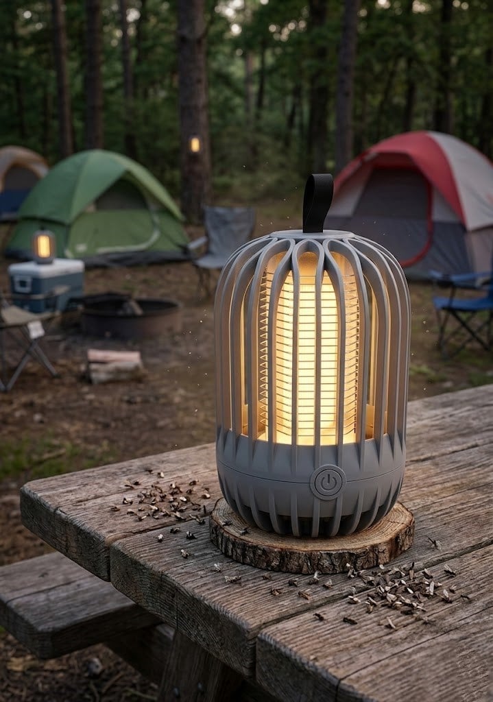Çadır Dünyası Panther PT-Z614 2'si 1 Arada Sinek Öldürücü ve Gece Lambası - 360° UV LED, 1200mAh Şarjlı, Sessiz ve Kimyasalsız Haşere Kovucu