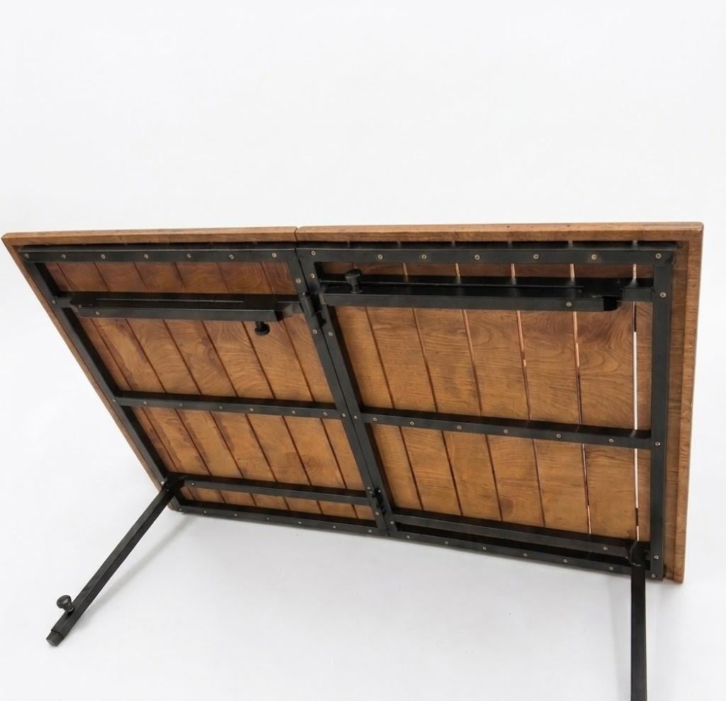 Çadır Dünyası Premium Katlanır Gürgen Kamp Masası (85x130 cm) - Ayarlanabilir Statik Boyalı Metal Ayaklı, 6 Kişilik Lüks Bahçe ve Piknik Masası (Çantalı)