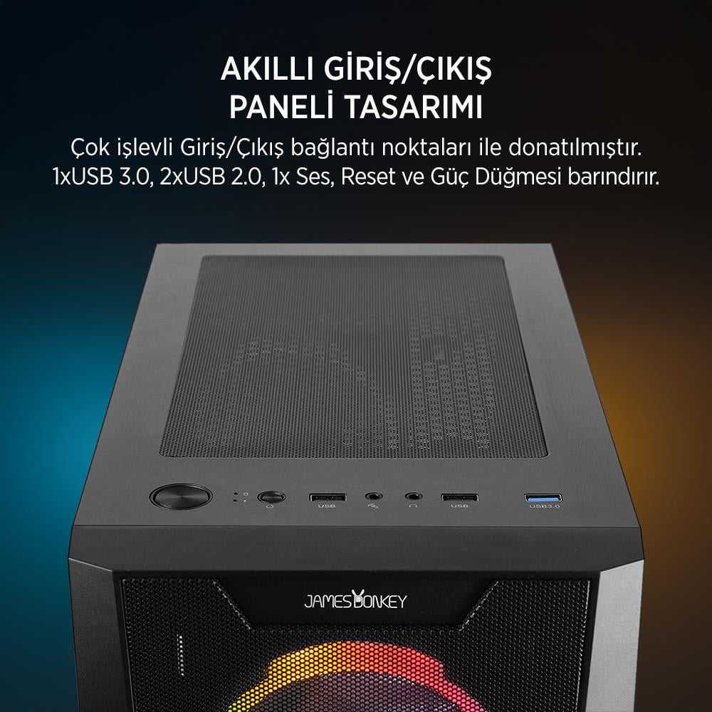 JAMES DONKEY HELIX H800 4XRBW ATX 550W GAMING KASA
