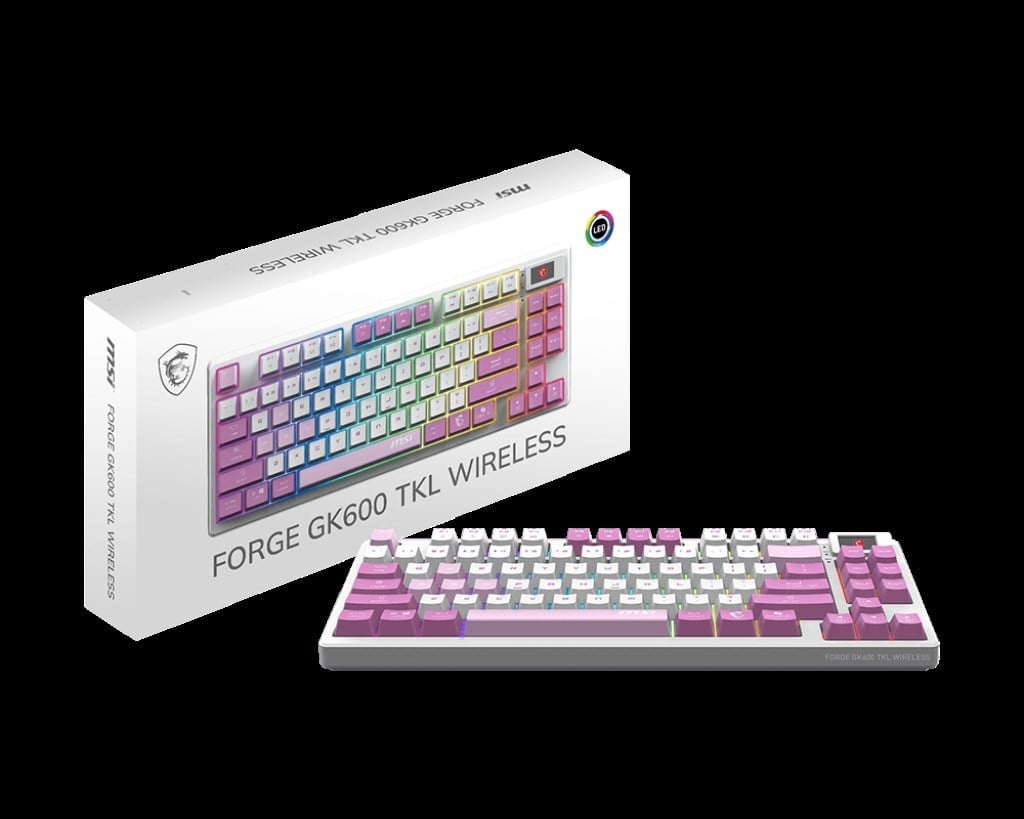 MSI FORGE GK600 TKL W VIOLET TR GAMING KLAVYE